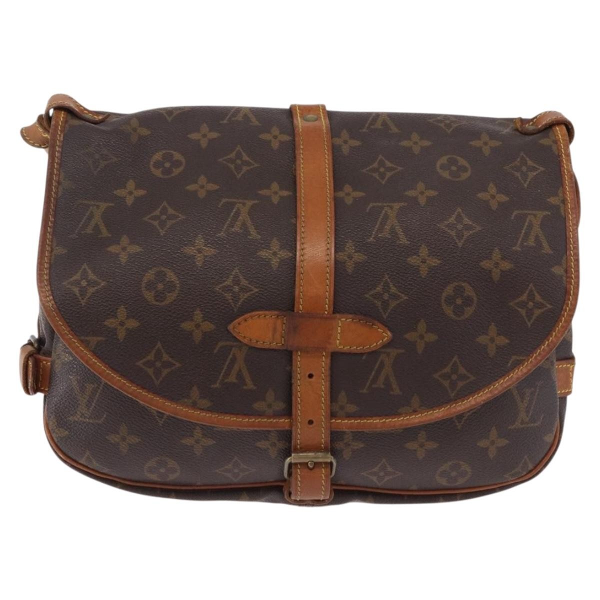 Louis Vuitton Saumur Monogram Brown Canvas Shoulder Bag Bag (Pre-Owned)