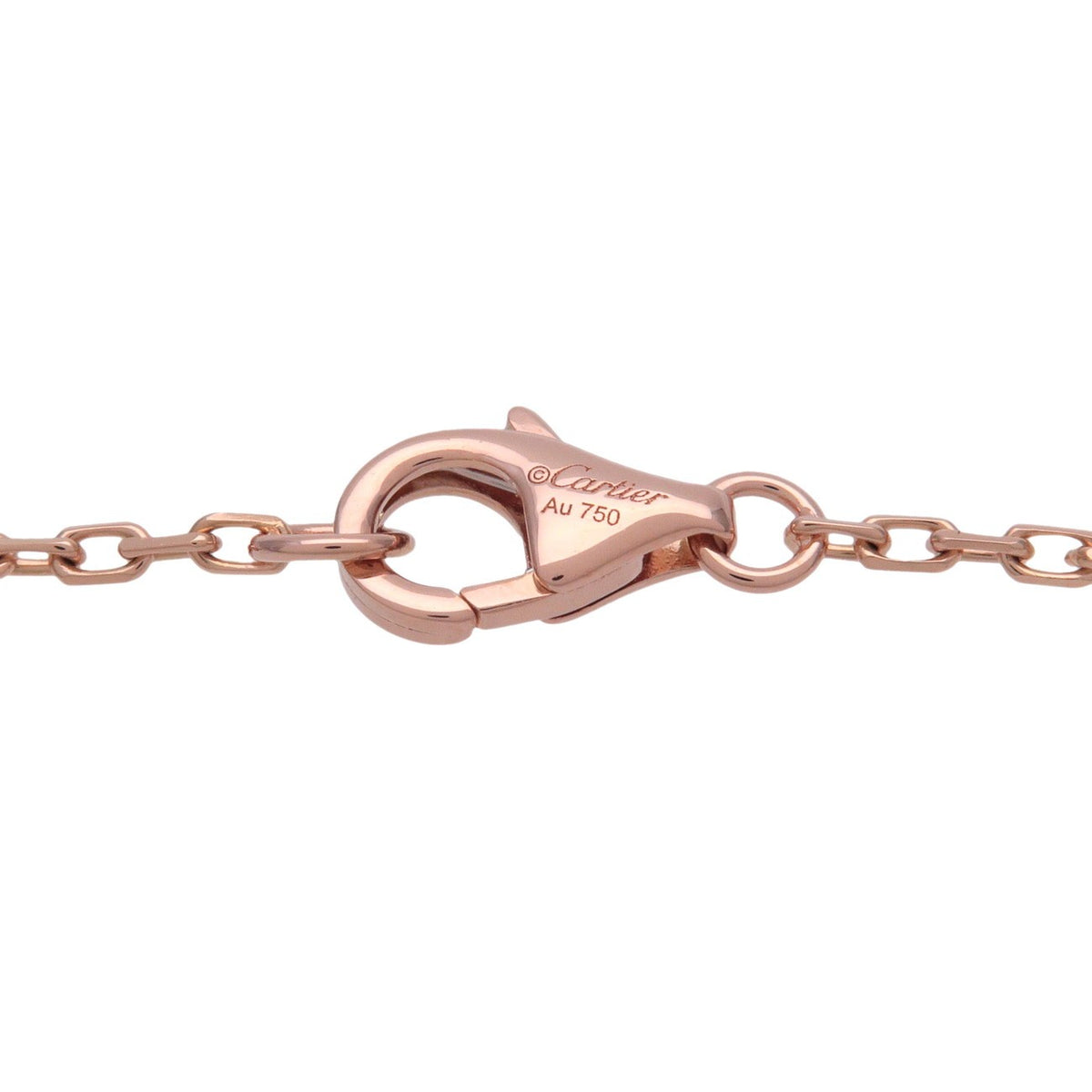 Cartier Love Interlocking Pave 18K Rose Gold And Diamonds Pink Rose_Gold Necklace Jewelry (Pre-Owned)
