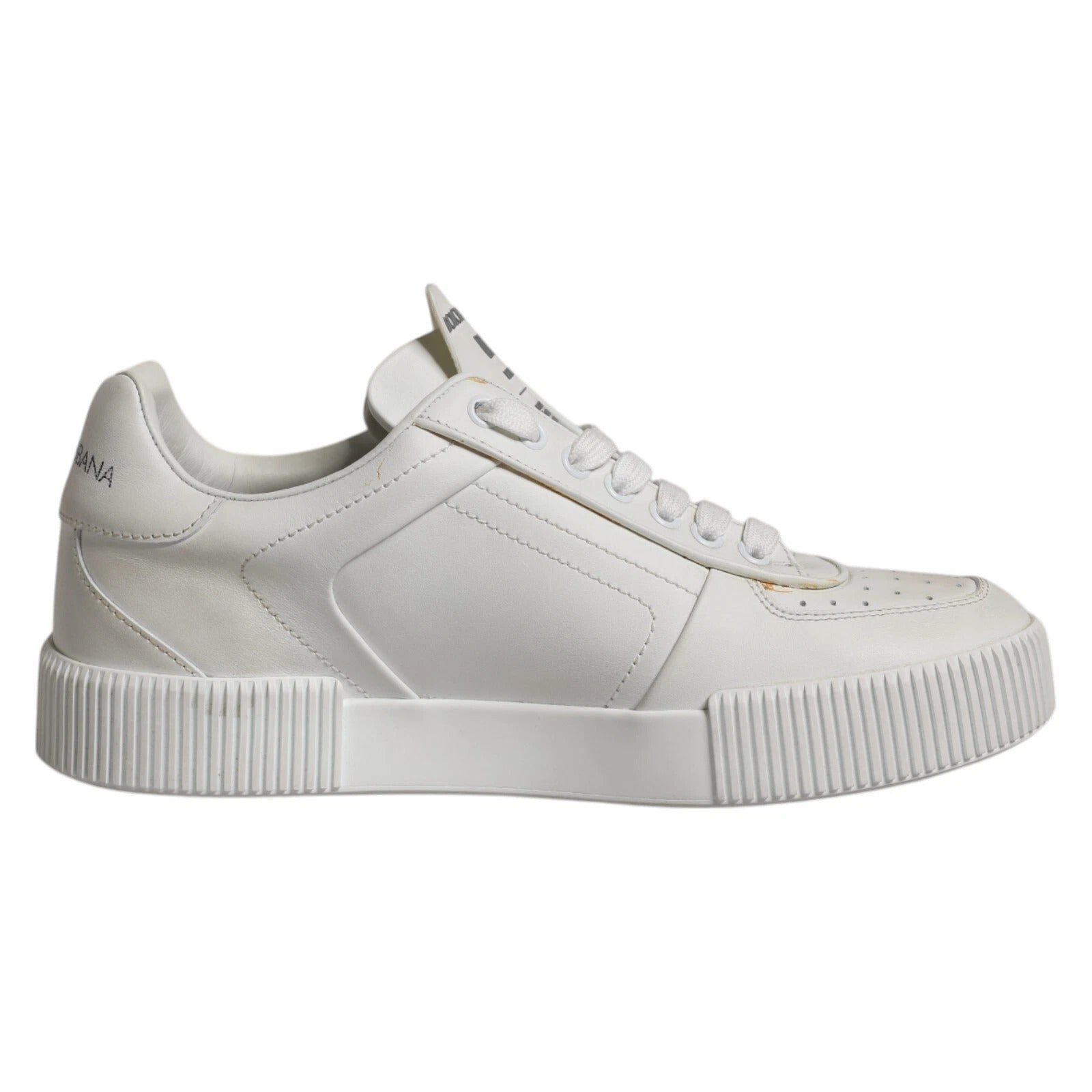 Dolce & Gabbana White Miami Leather Low Top Sneakers Men's Shoes (Pre-Owned)