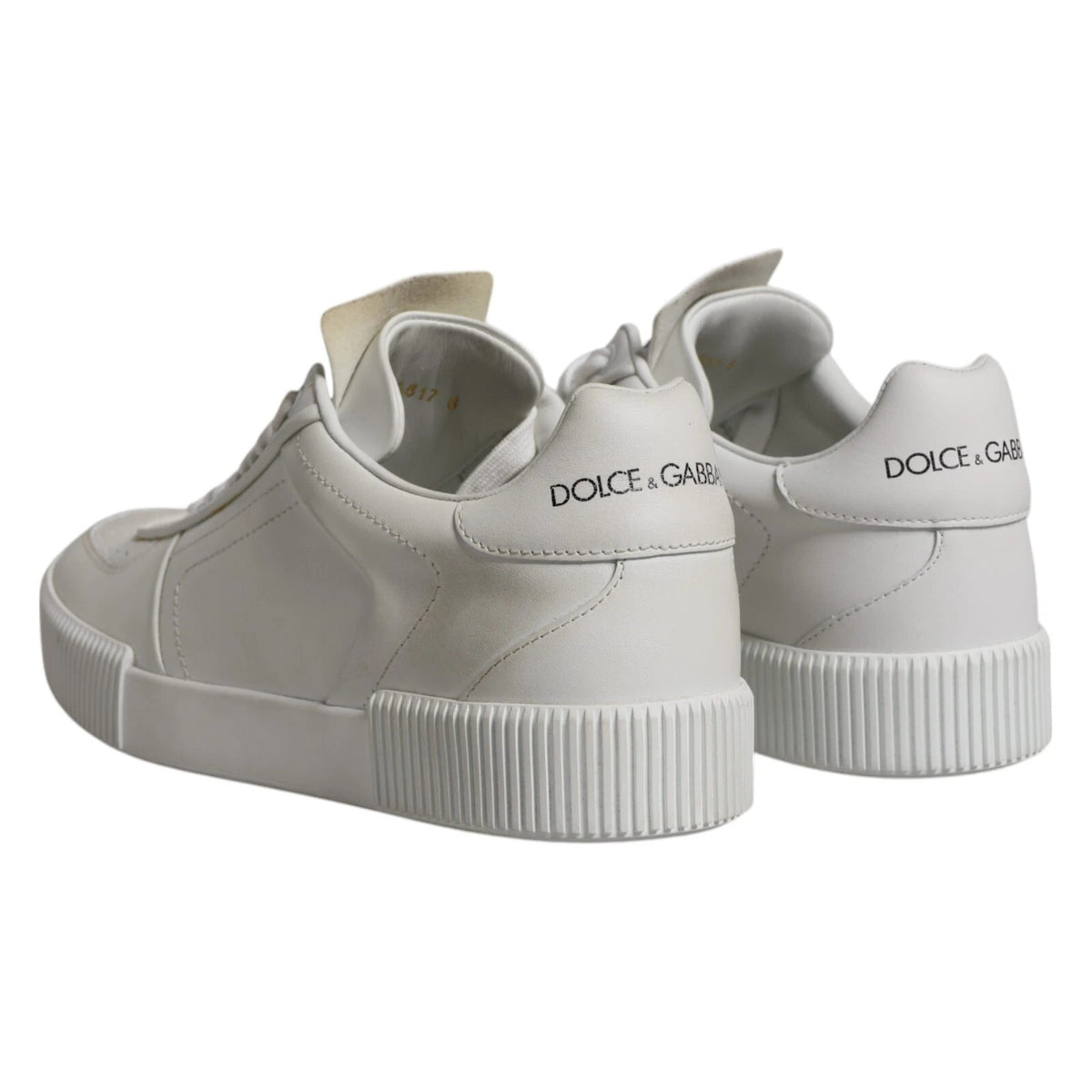 Dolce & Gabbana White Miami Leather Low Top Sneakers Men's Shoes (Pre-Owned)