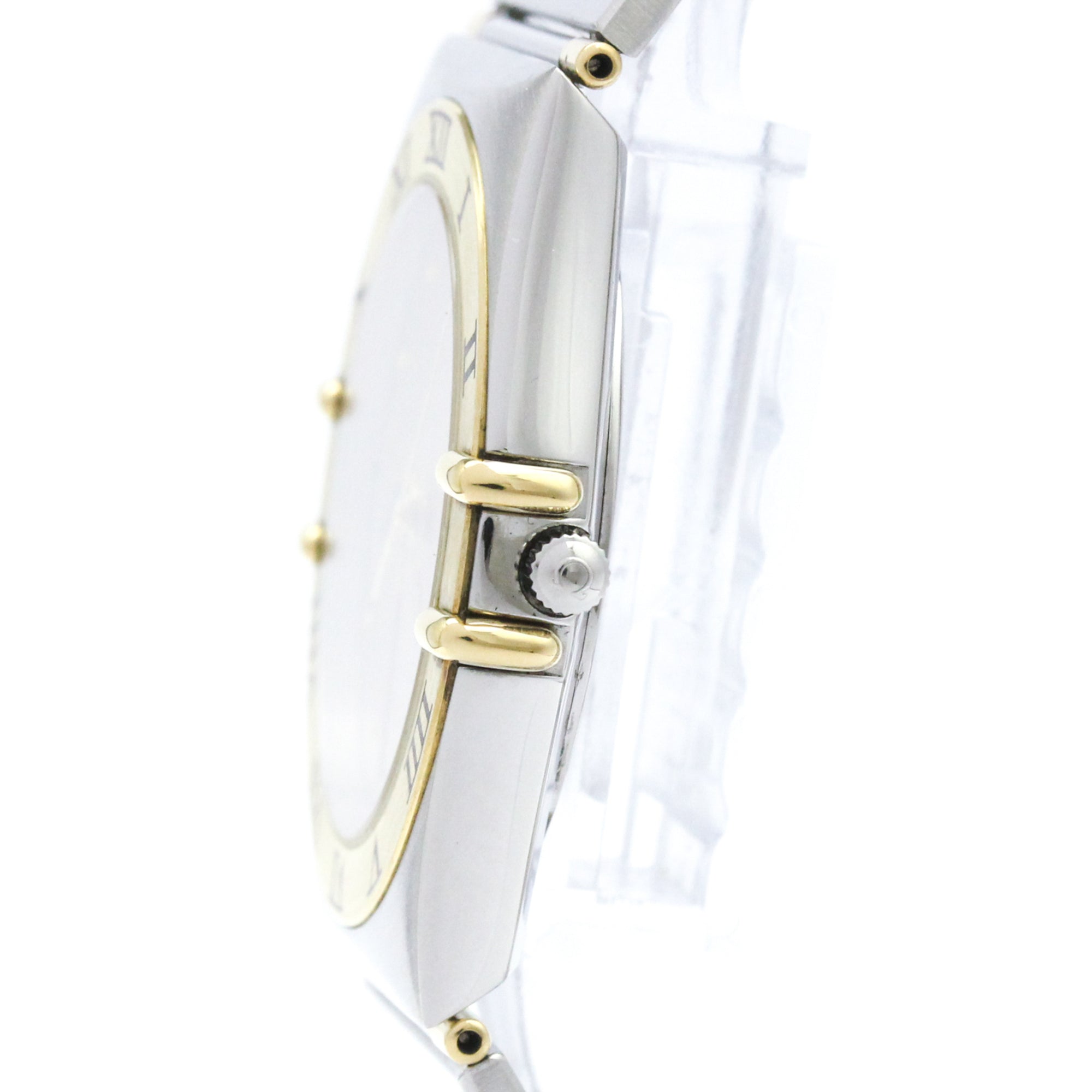 Omega Constellation Day Date Quartz Stainless Steel And Yellow Gold Watch (Pre-Owned)