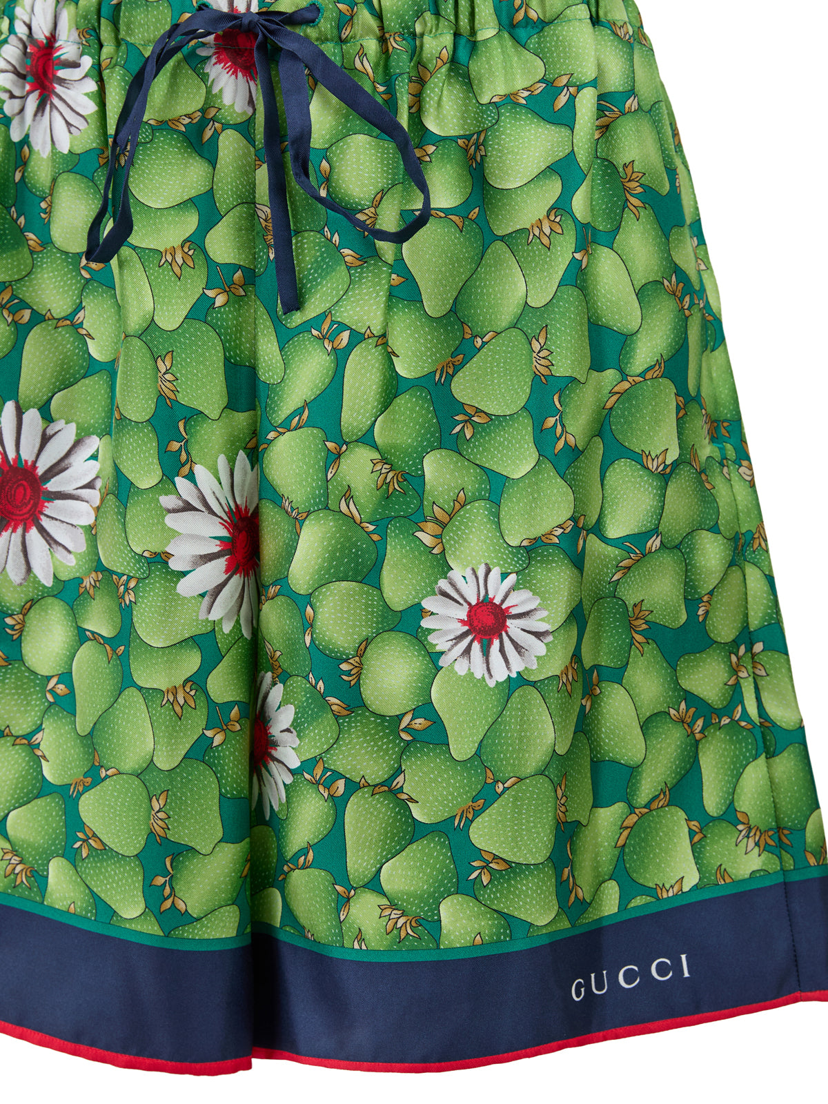 Gucci Green Flower Printed Silk Women's Shorts