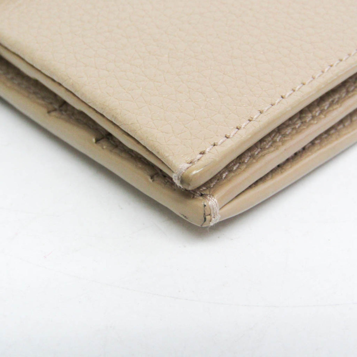 Saint Laurent Sac De Jour Souple Card Case Leather Beige Leather Wallets Accessory (Pre-Owned)