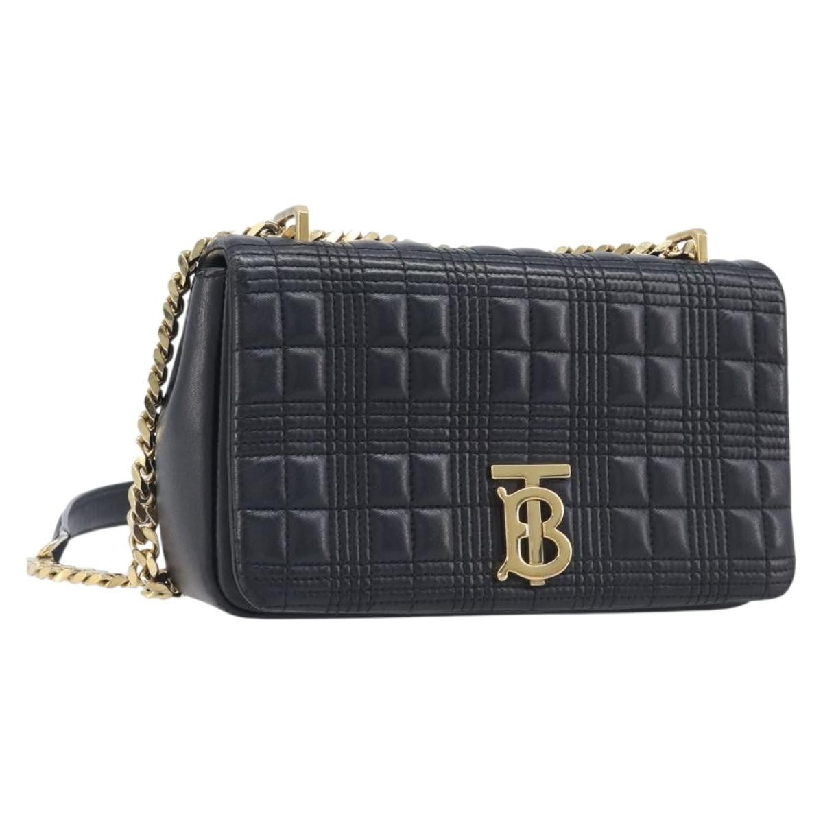 Burberry Lola Wallet On Chain Quilted Leather Black Leather Crossbody Bag Bag (Pre-Owned)