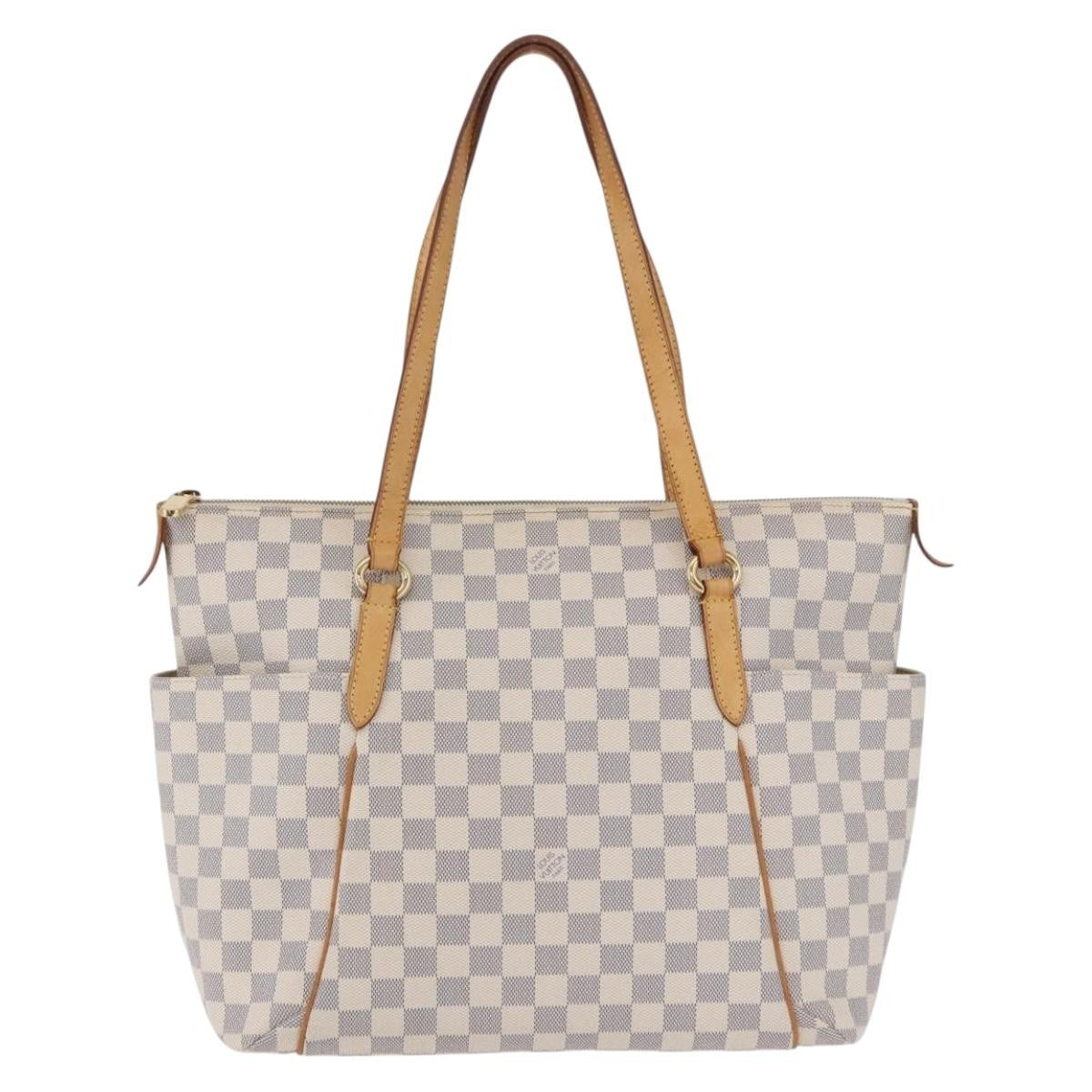 Louis Vuitton Totally Damier Azur Beige Canvas Shoulder Bag Bag (Pre-Owned)