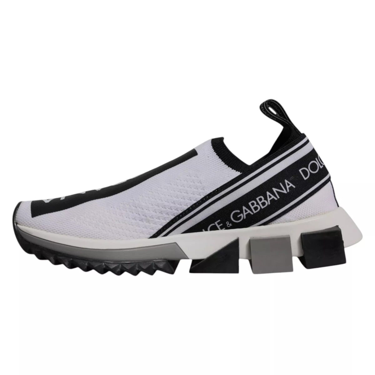 Dolce & Gabbana White Black Slip On Sorrento Sneakers Women's Shoes (Pre-Owned)