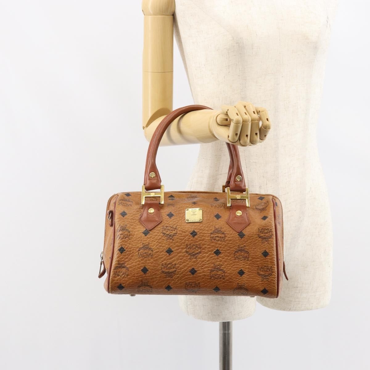 MCM Visetos Canvas And Leather Brown Canvas Handbag (Pre-Owned)