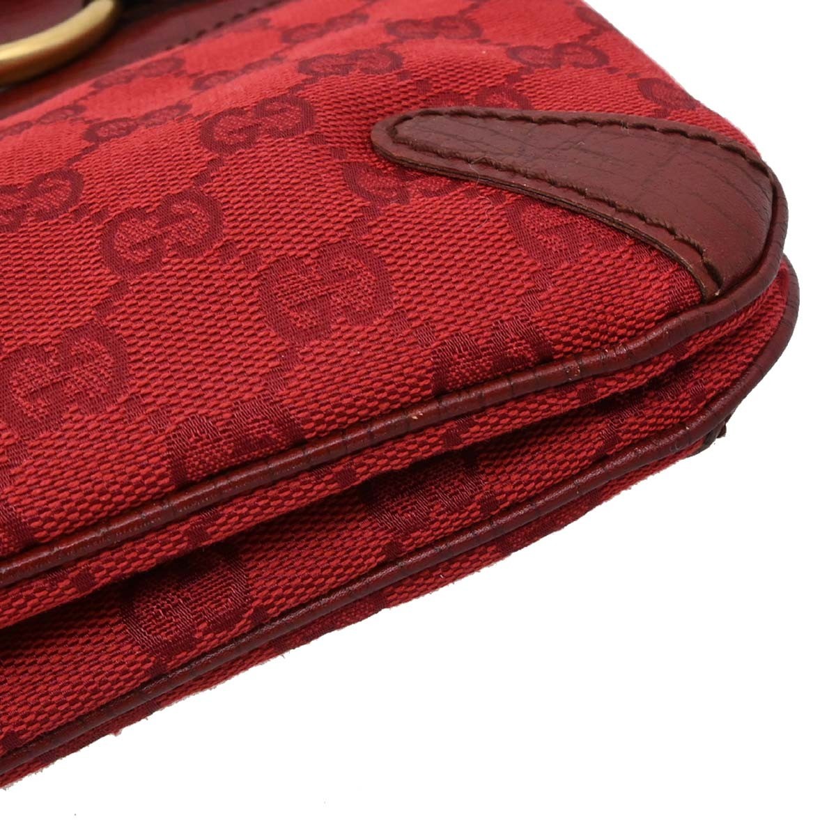 Gucci Horsebit Bracket Gg Canvas Red Canvas Tote Bag Bag (Pre-Owned)