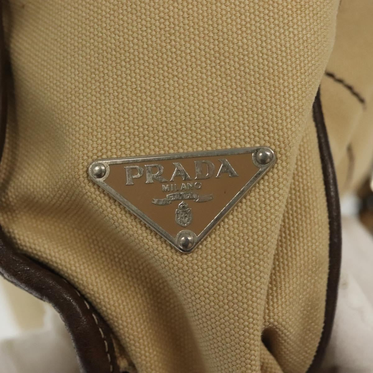 Prada Vintage Canvas Beige Canvas Shoulder Bag Bag (Pre-Owned)