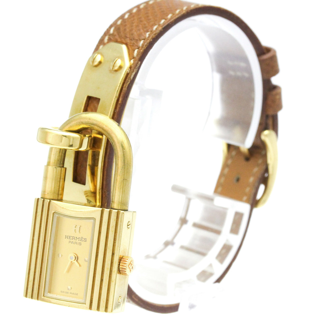 Hermes Kelly Quartz Plated Metal And Leather Watch (Pre-Owned)