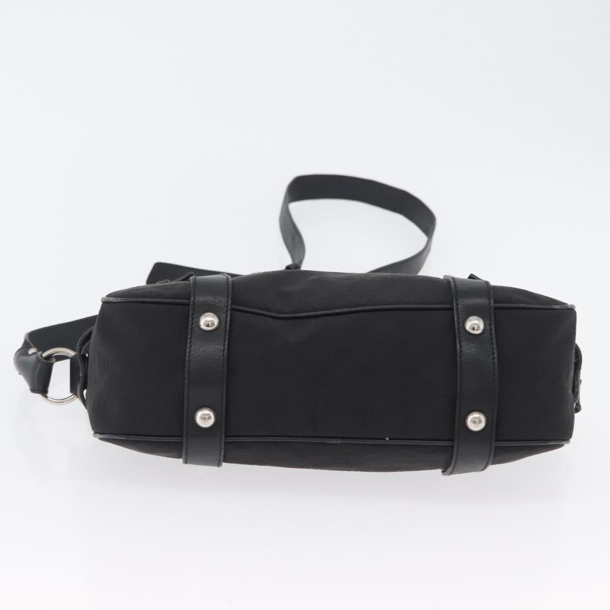 Salvatore Ferragamo Gancini Canvas Black Canvas Shoulder Bag Bag (Pre-Owned)