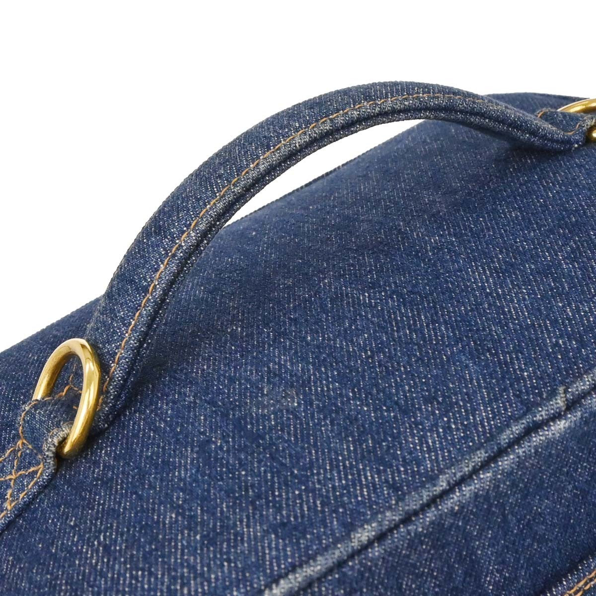 Chanel Vintage Vanity Case Printed Denim Blue Denim_Jeans Clutche & Pouche Bag (Pre-Owned)
