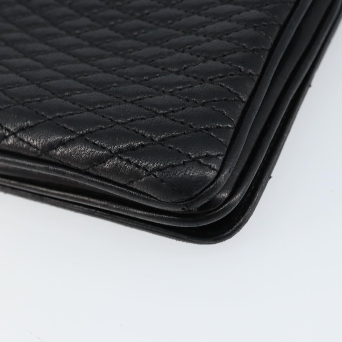 Bally Vintage Chain Quilted Leather Black Leather Shoulder Bag Bag (Pre-Owned)