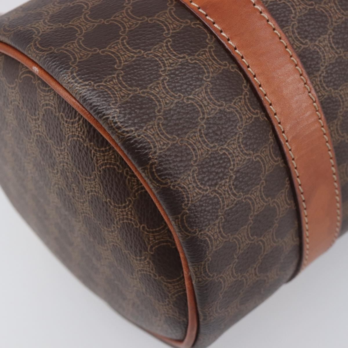 Celine Vintage Macadam Canvas And Leather Brown Pvc Handbag (Pre-Owned)
