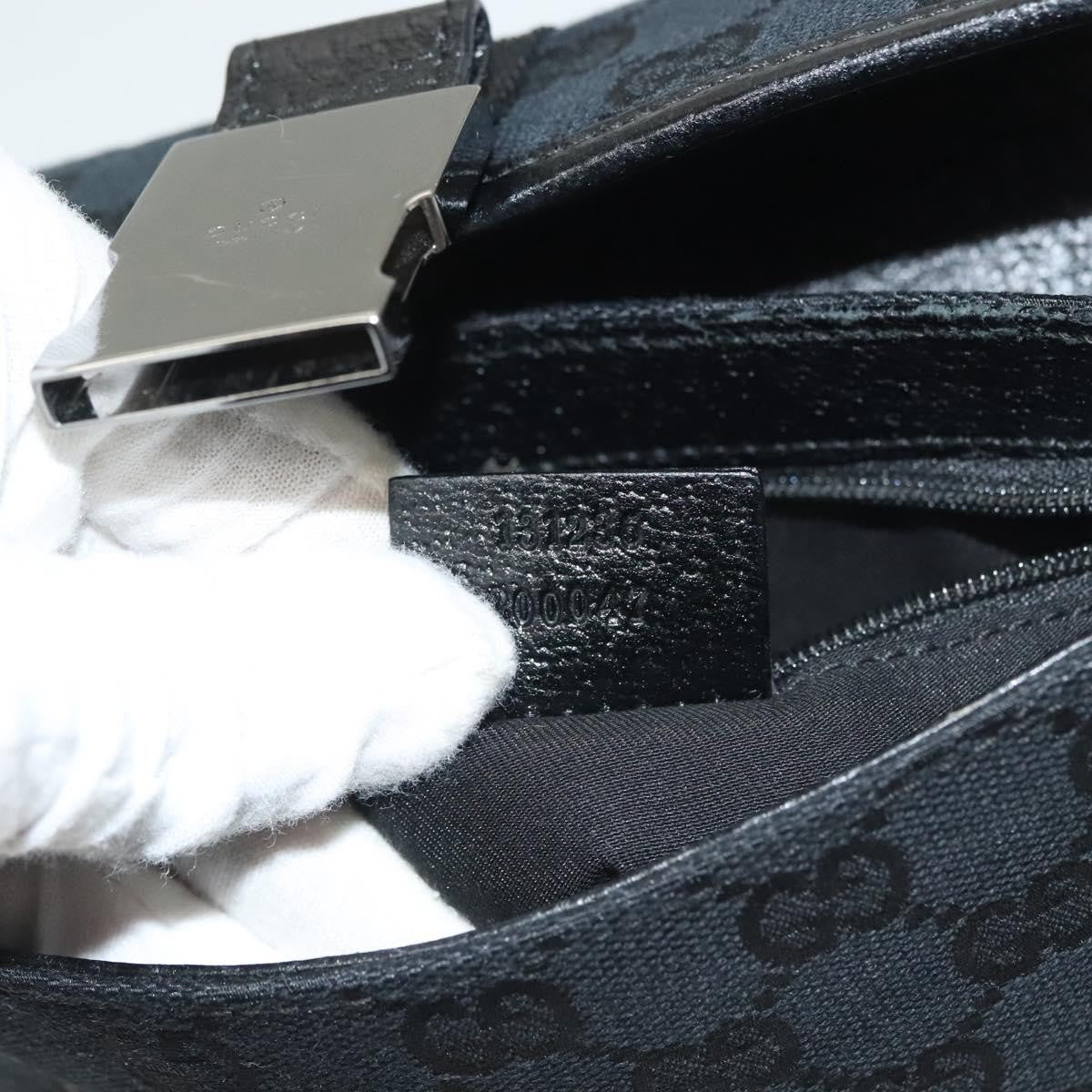 Gucci Buckle Belt Gg Canvas And Leather Black Canvas Bag (Pre-Owned)