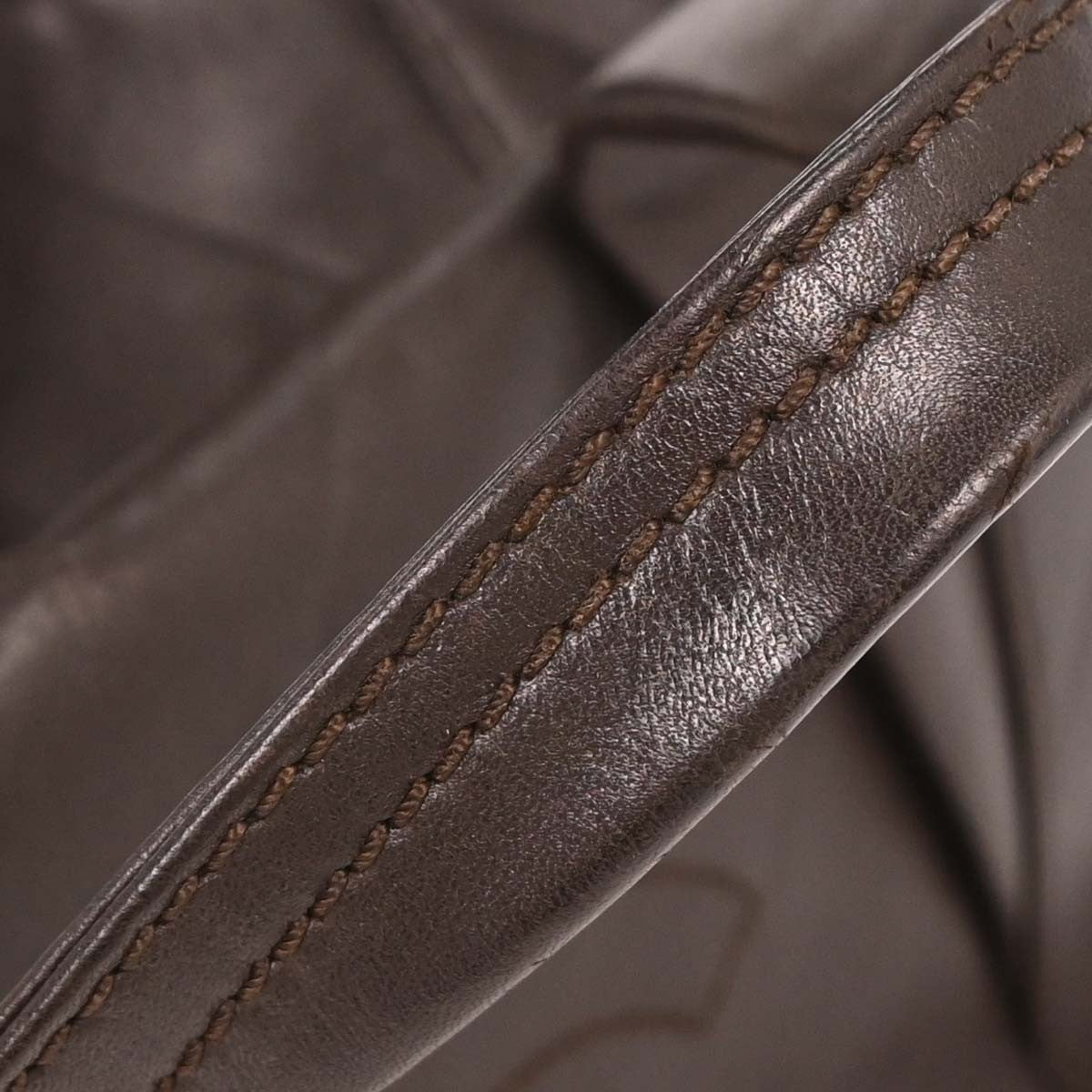 Chanel All Day Long Chevron Leather Brown Leather Tote Bag Bag (Pre-Owned)