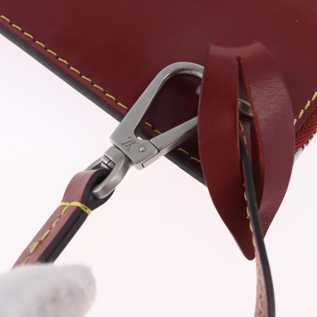 Louis Vuitton Neverfull Leather Red Leather Clutche & Pouche Bag (Pre-Owned)