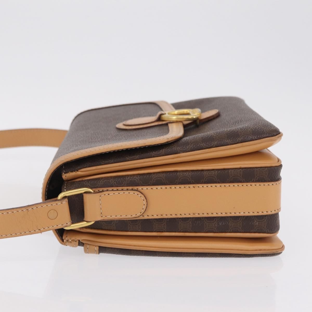 Celine Macadam Shoulder Canvas Brown Canvas Crossbody Bag Bag (Pre-Owned)