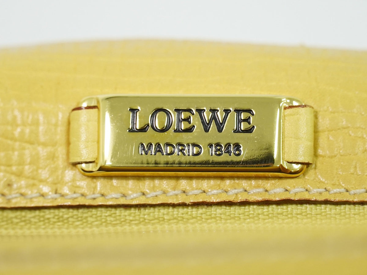 Loewe Barcelona Top Handle Leather Yellow Leather Tote Bag Bag (Pre-Owned)