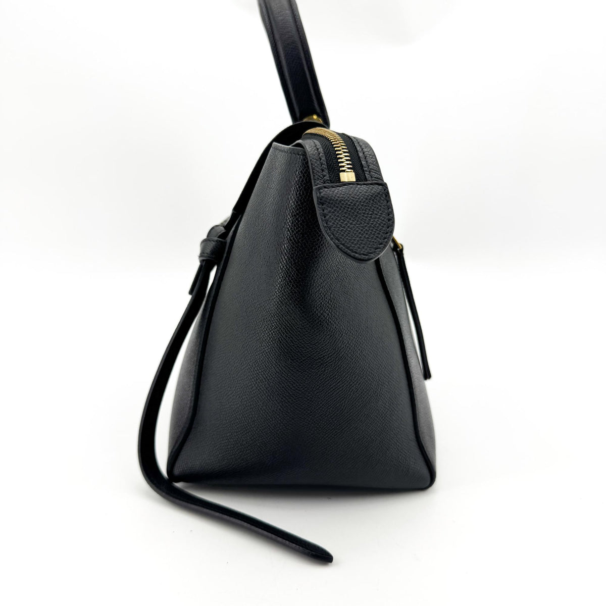 Celine Belt Calfskin Black Leather Handbag (Pre-Owned)