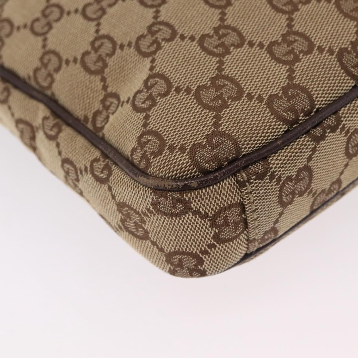 Gucci Front Zip Messenger Gg Coated Canvas Beige Canvas Crossbody Bag Bag (Pre-Owned)