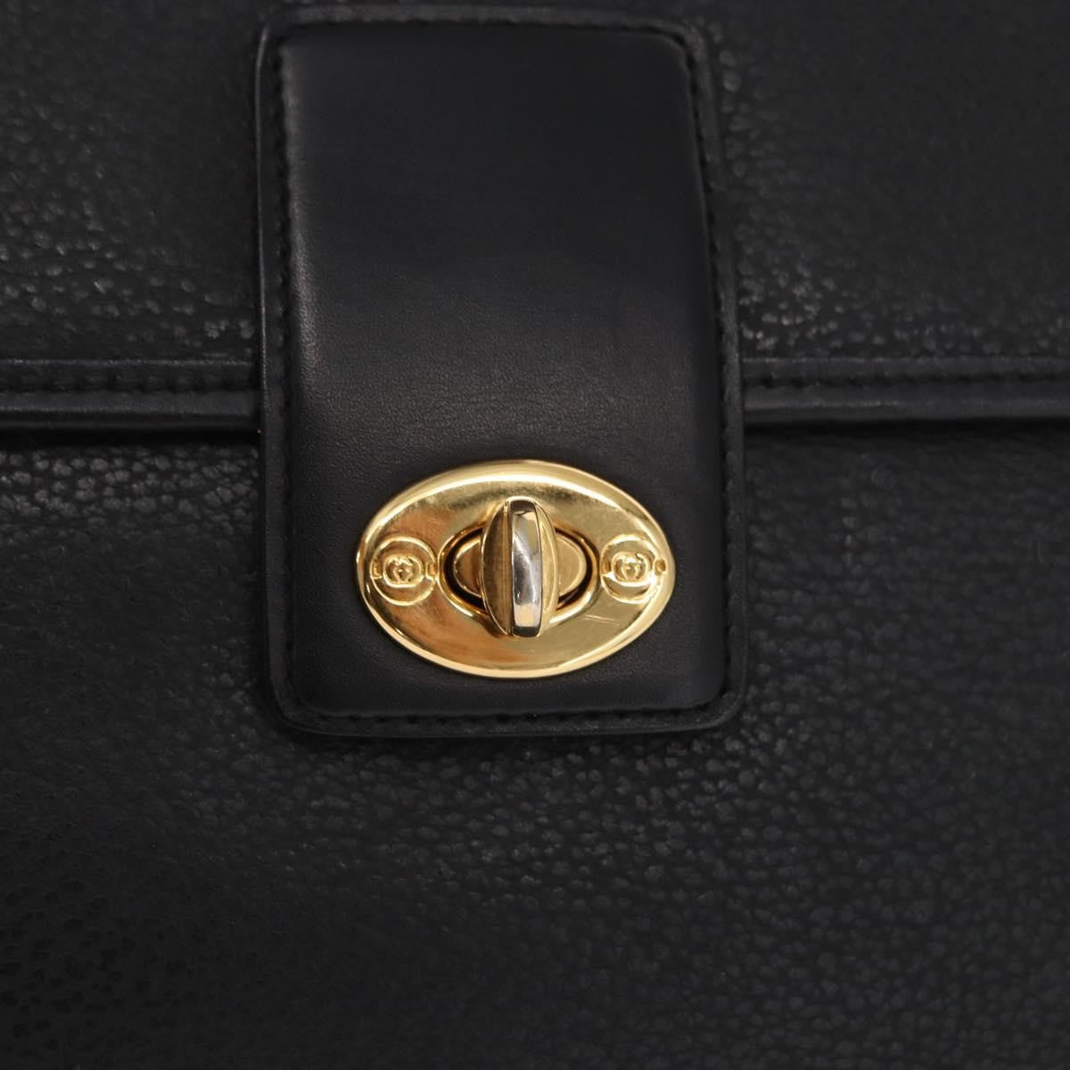 Gucci Vintage Leather Black Leather Handbag (Pre-Owned)