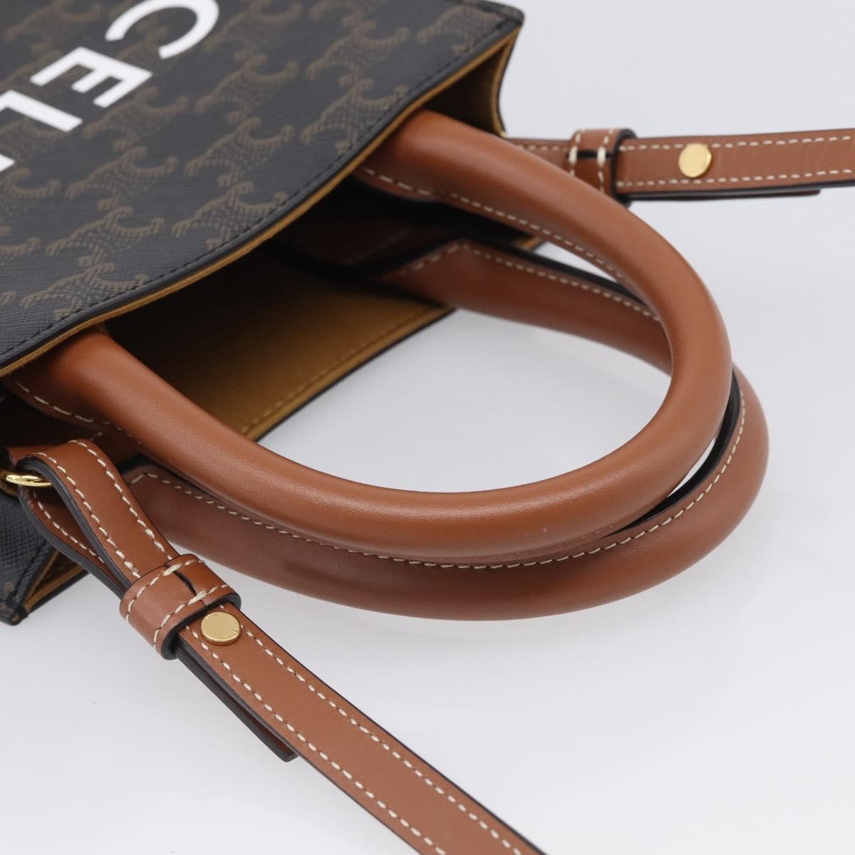Celine Vertical Cabas Triomphe Coated Canvas Brown Canvas Tote Bag Bag (Pre-Owned)