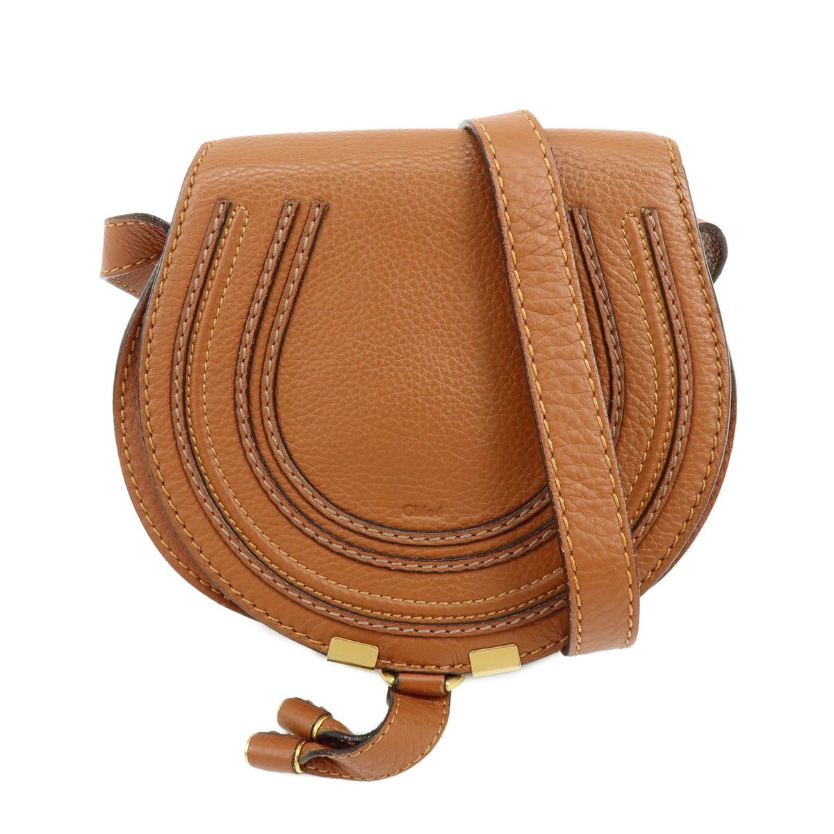 Chloe Marcie Leather Brown Leather Crossbody Bag Bag (Pre-Owned)