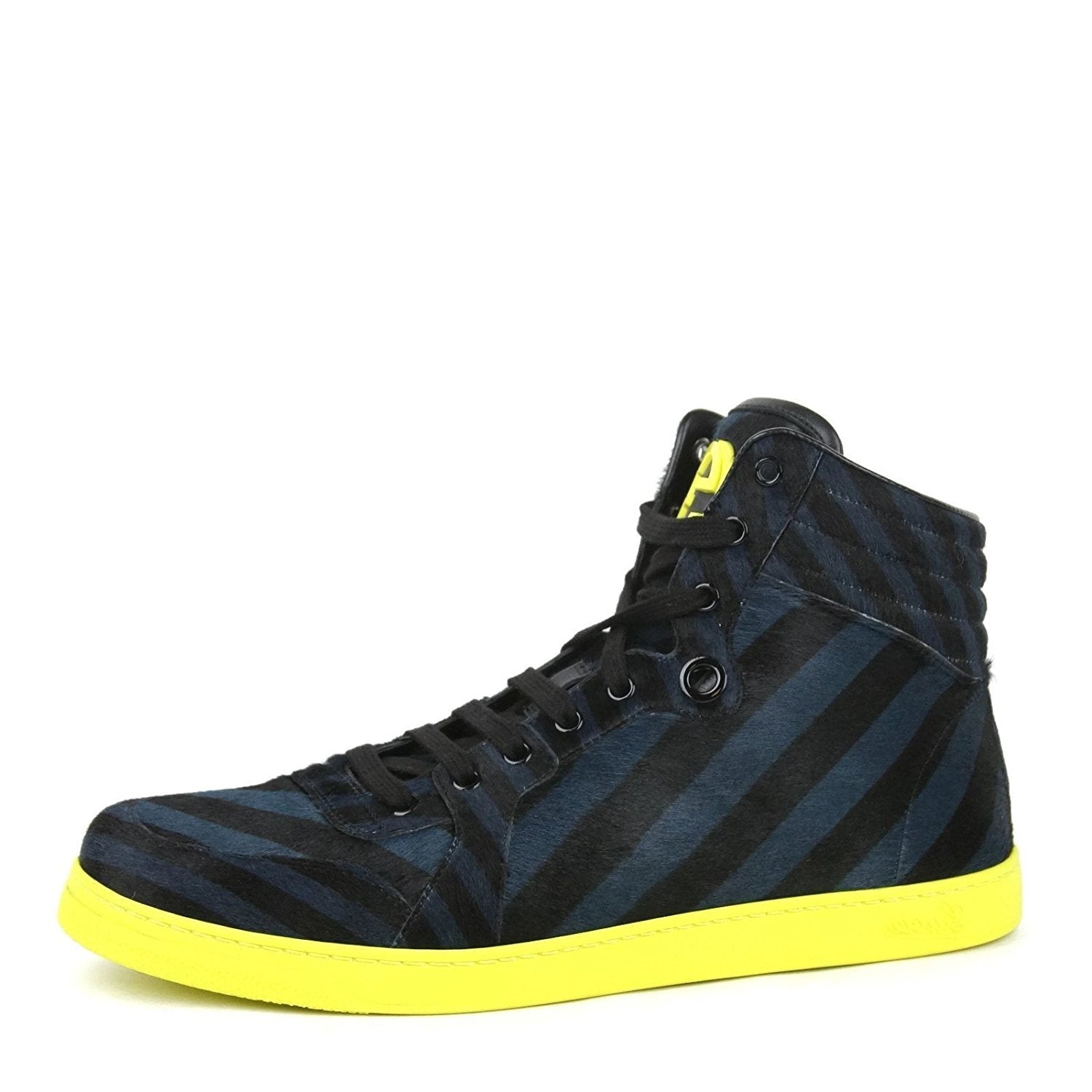 Blue Calf Hair Leather High top Limited Sneakers 4180