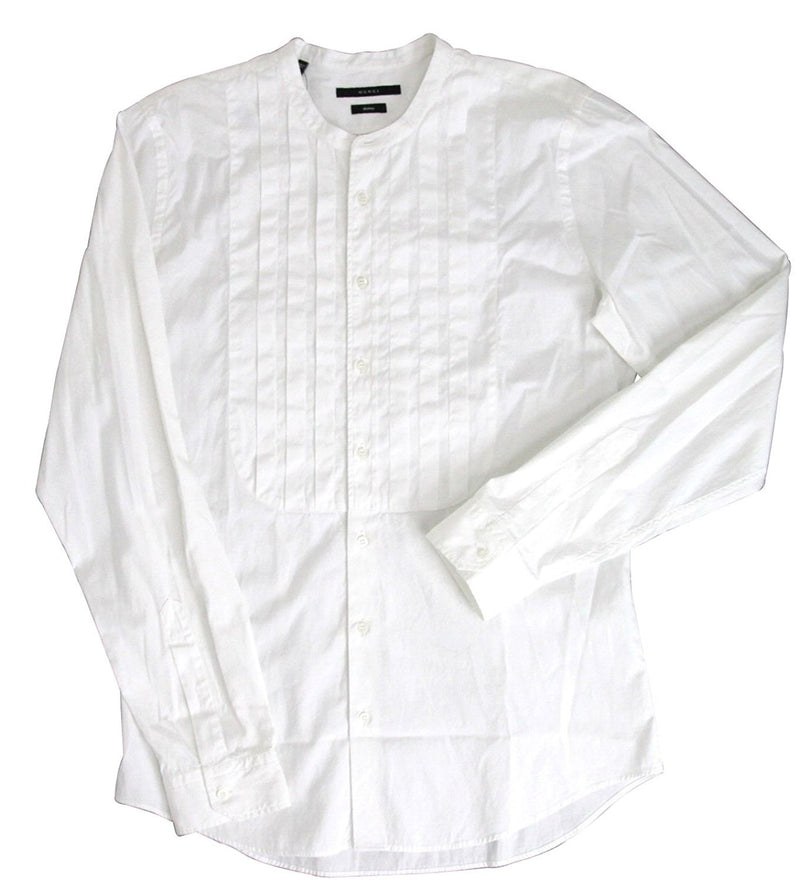 Gucci Men's White Cotton Banded Skinny Shirt