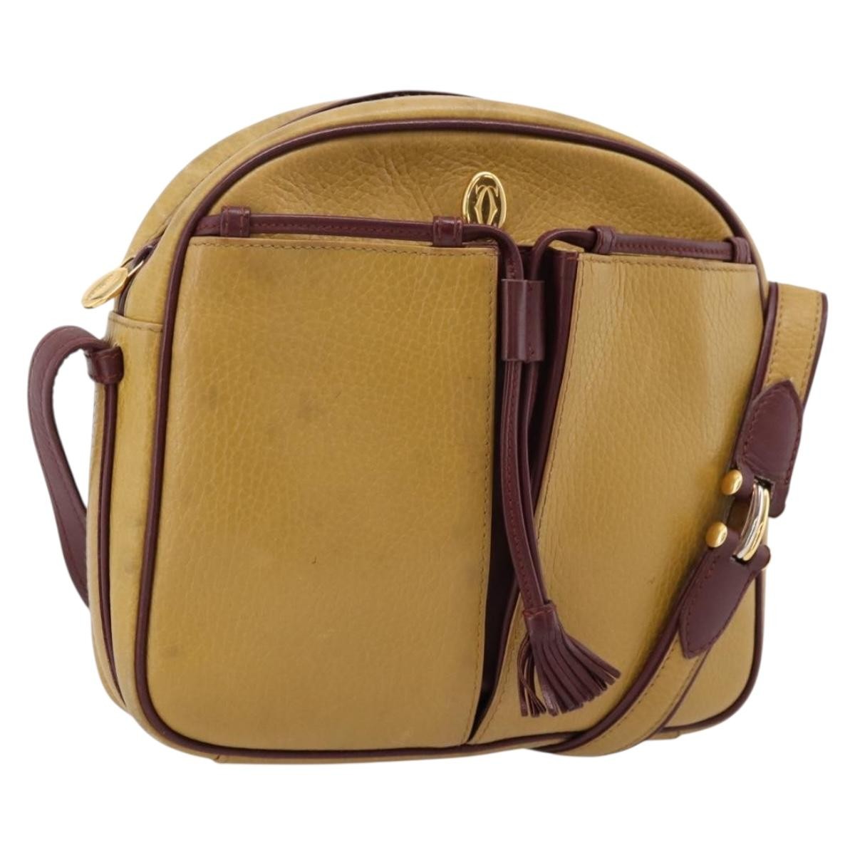 Cartier Tasseled Must De Cartier Leather Beige Leather Shoulder Bag Bag (Pre-Owned)
