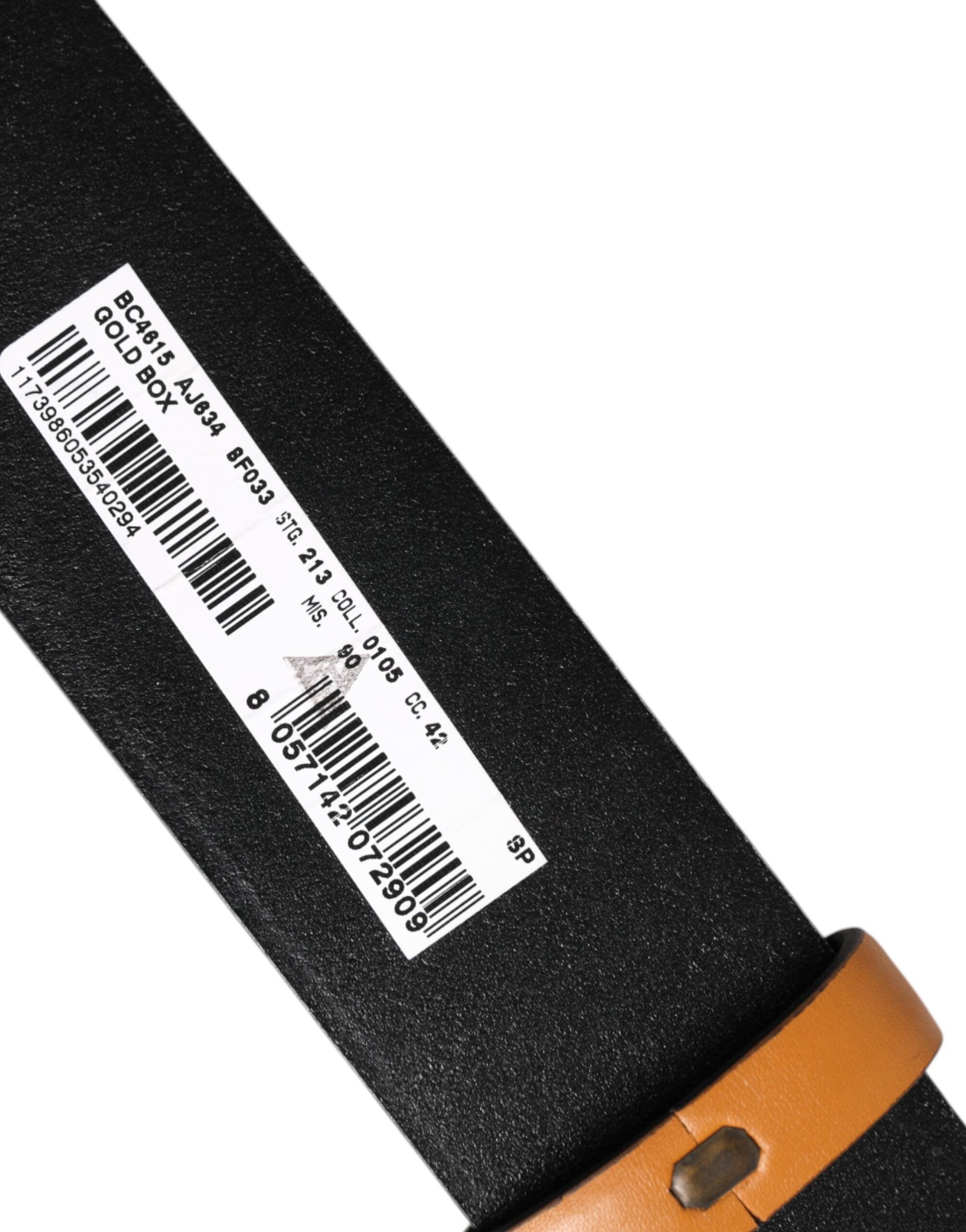 Dolce & Gabbana Brown Leather Buckle DG Logo Embossed Men's Belt