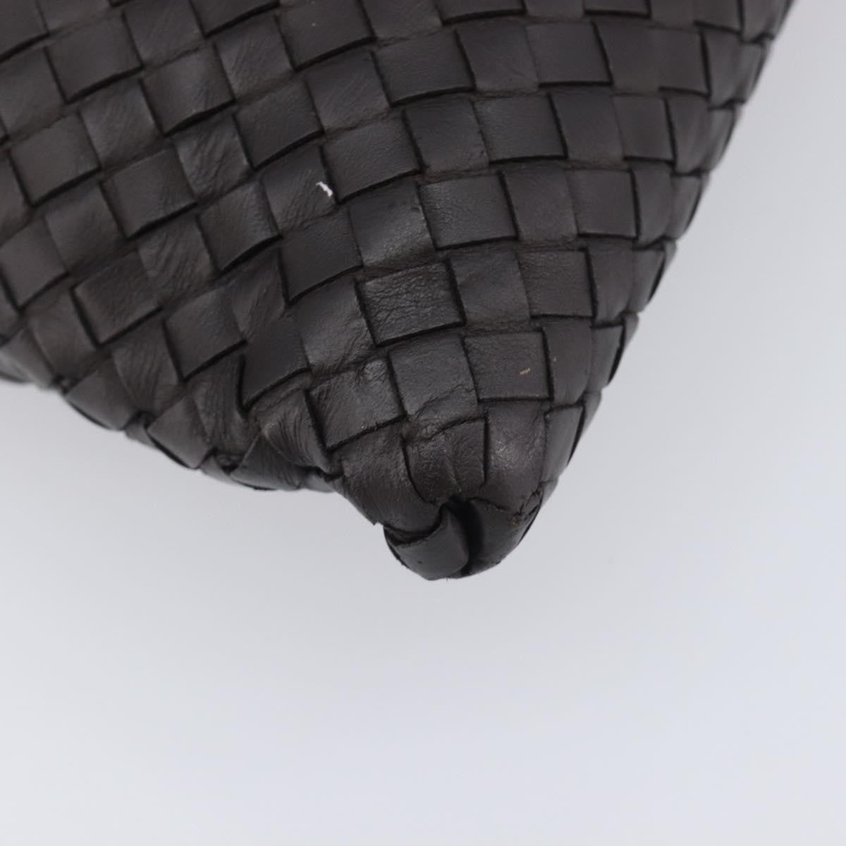 Bottega Veneta Flat Messenger Intrecciato Nappa Black Leather Handbag (Pre-Owned)