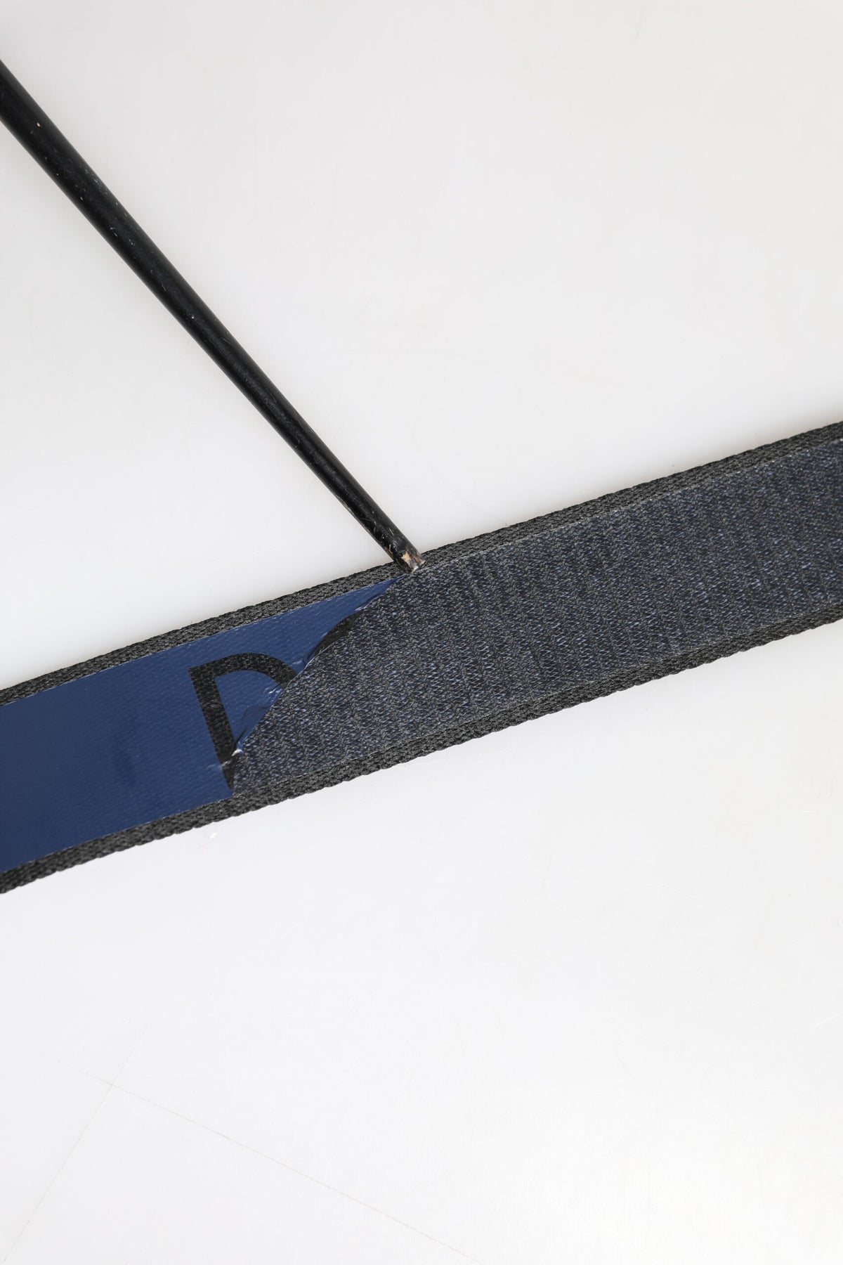 Dolce & Gabbana Black Blue DG Logo Silver Metal Buckle Men's Belt (Pre-Owned)
