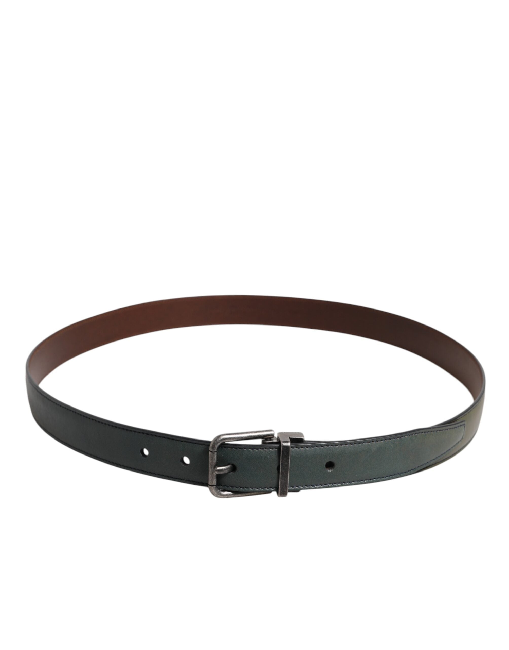 Dolce & Gabbana Green Classic Leather Metal Buckle Men's Belt