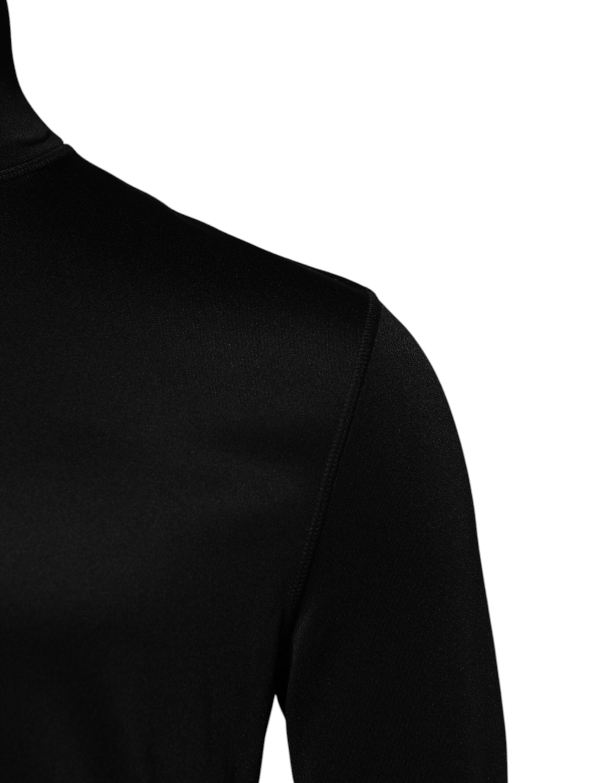 Dolce & Gabbana Black Polyester Turtleneck Pullover Men's Sweater
