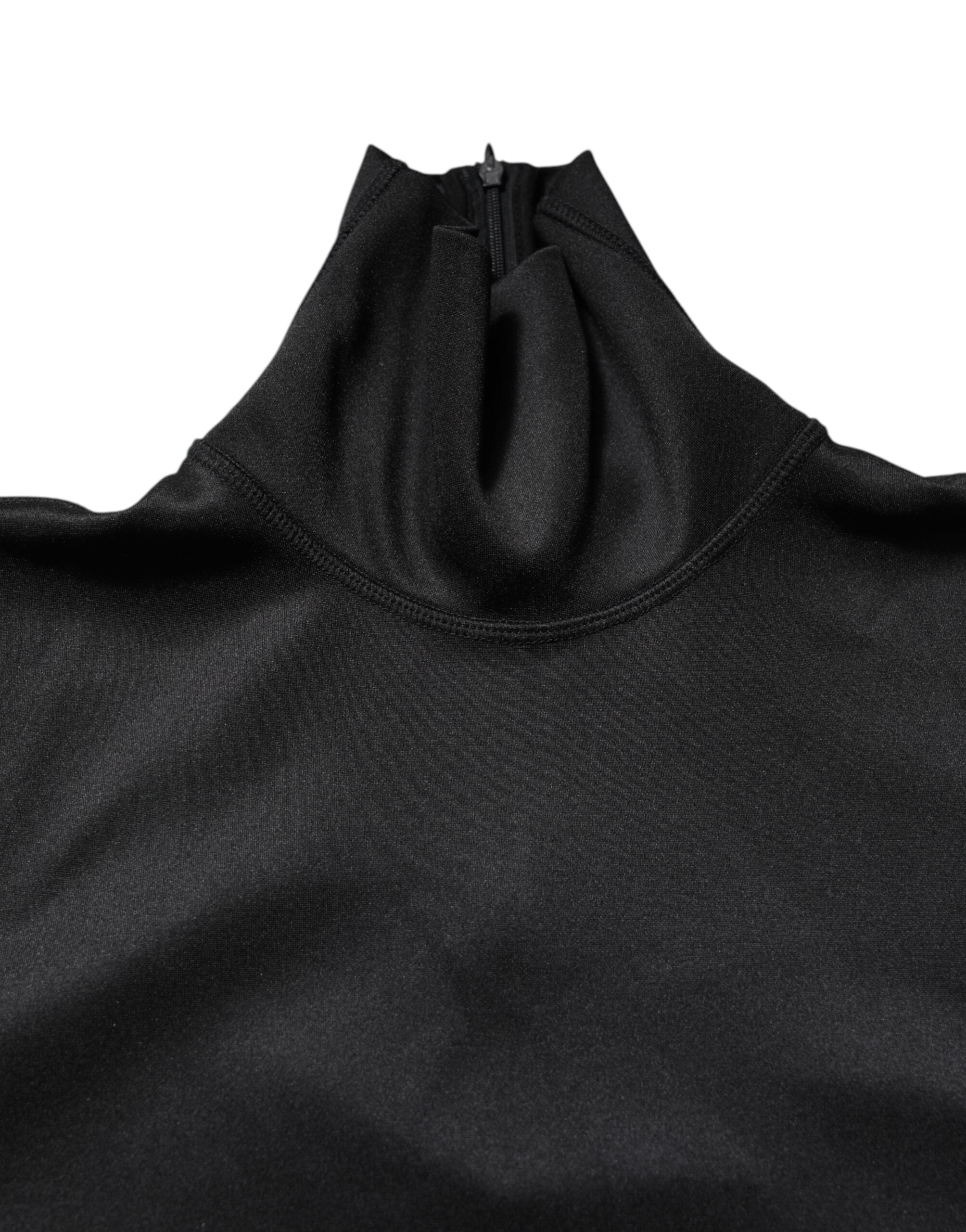 Dolce & Gabbana Black Polyester Turtleneck Pullover Men's Sweater