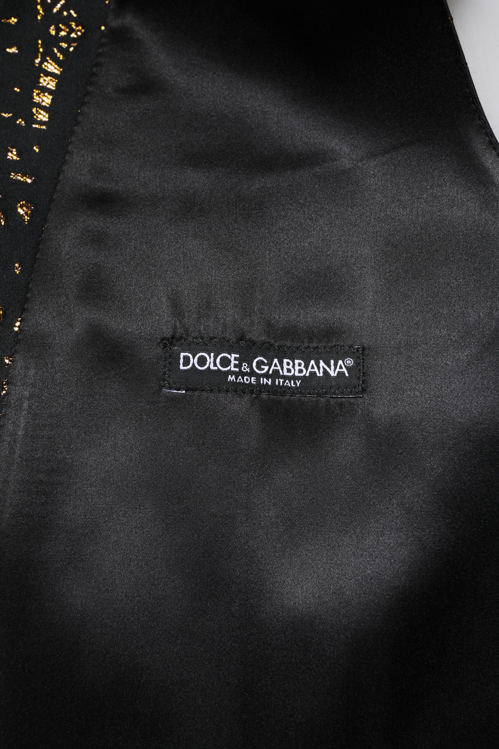 Dolce & Gabbana Black Lurex Dress Formal Men Waistcoat Men's Vest