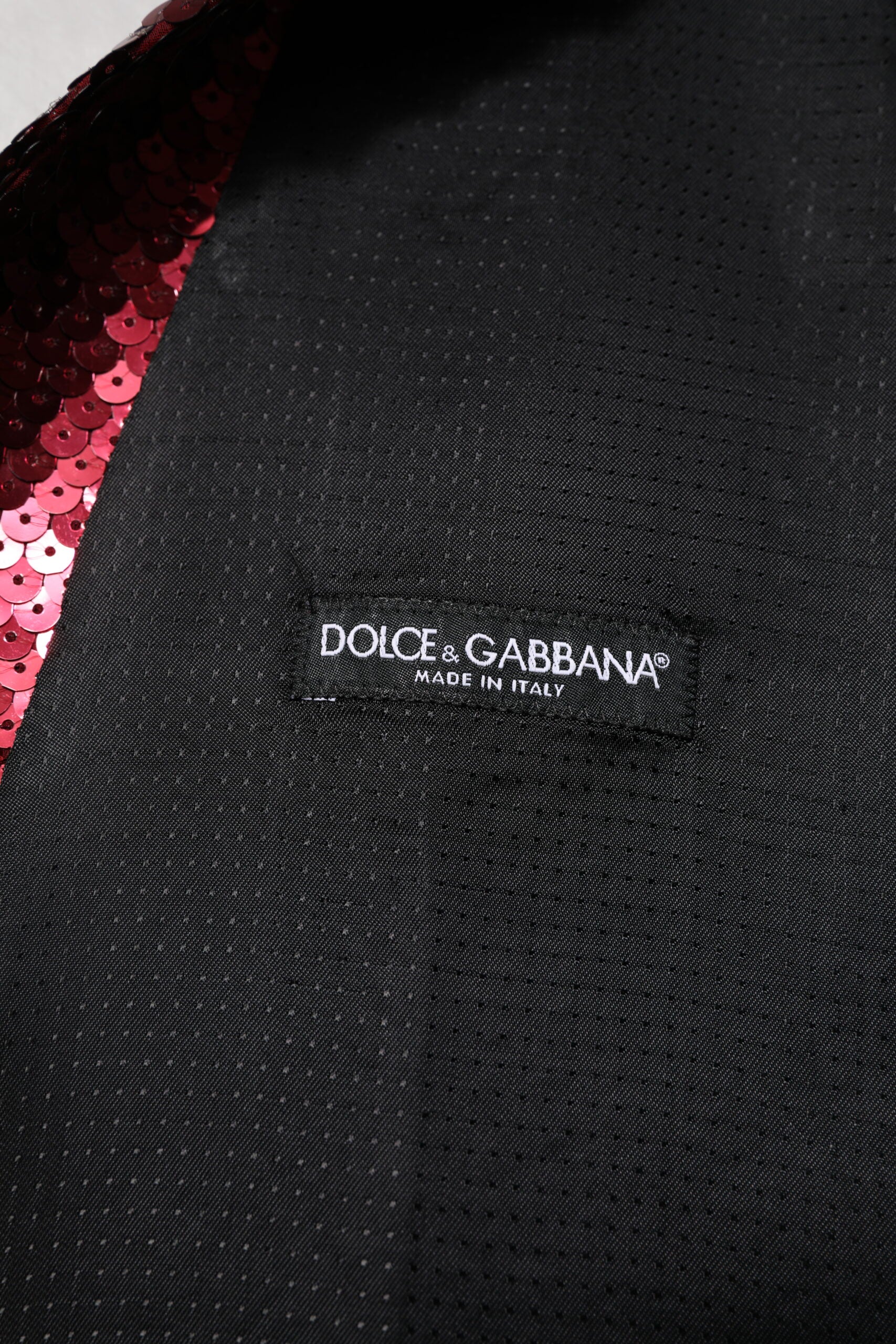Dolce & Gabbana Red Sequined Dress Formal Men Waistcoat Men's Vest