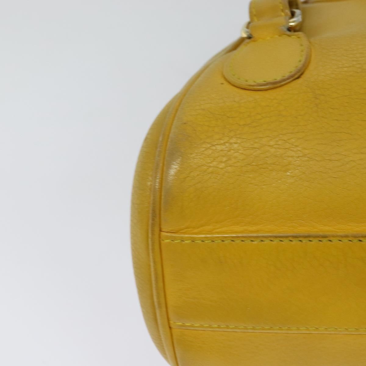 Christian Dior Vintage Flap Leather Yellow Leather Backpack Bag (Pre-Owned)