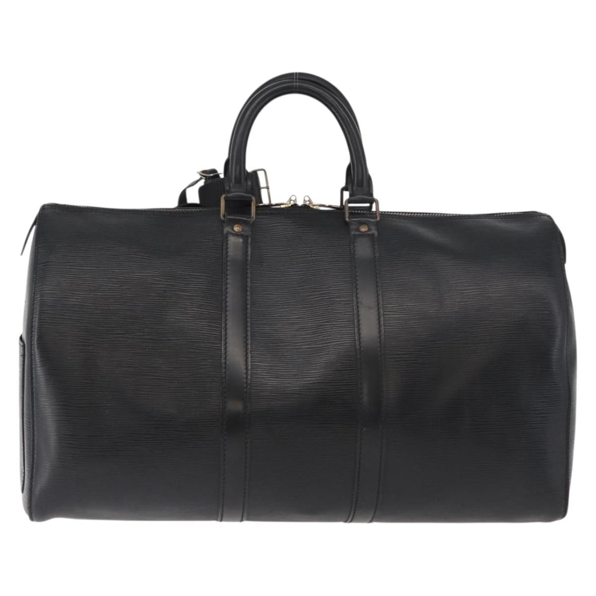 Louis Vuitton Keepall Epi Leather Black Leather Travel Bag Bag (Pre-Owned)