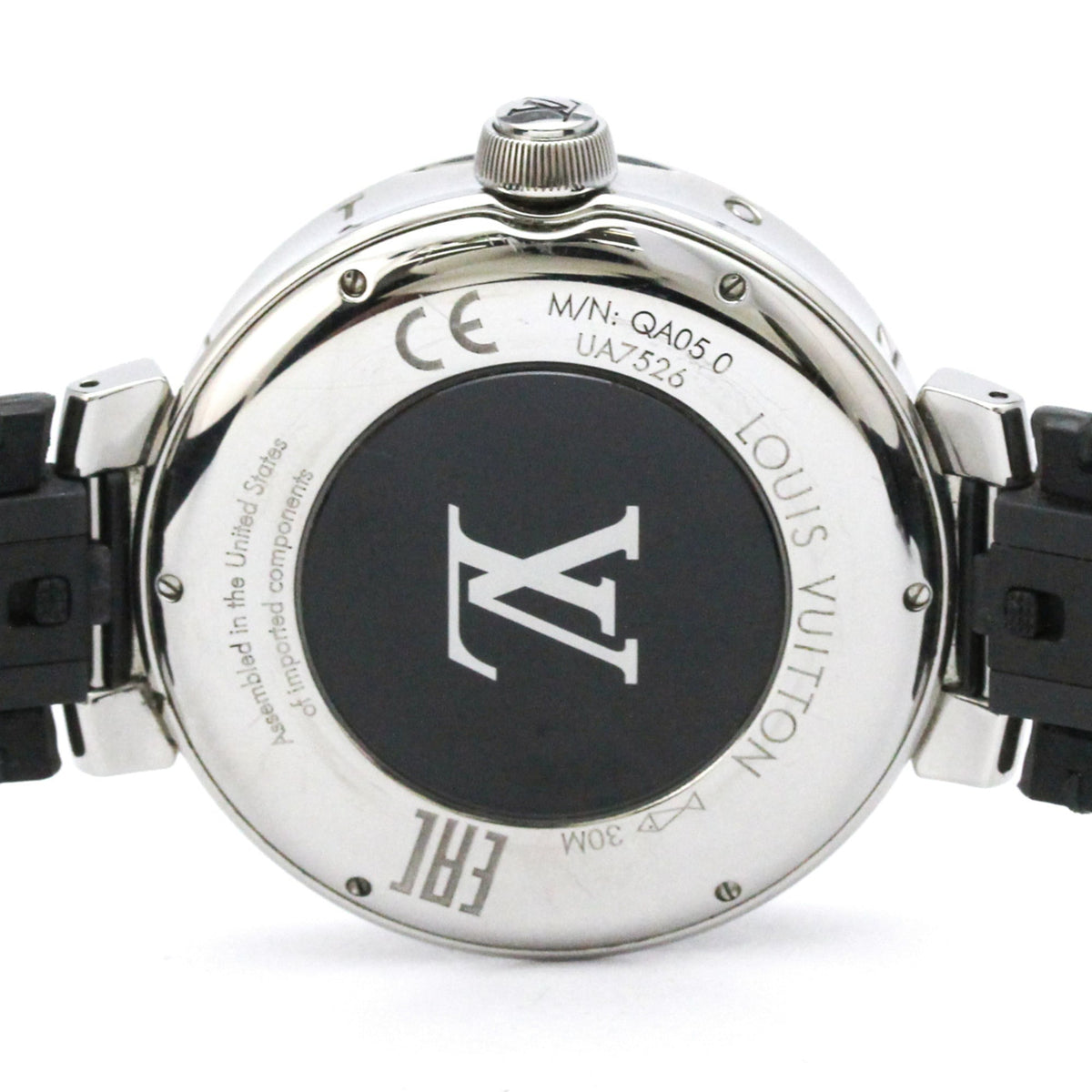 Louis Vuitton Tambour Horizon Connected Quartz Smartwatch Stainless Steel And Monogram Eclipse Split Canvas Watch (Pre-Owned)