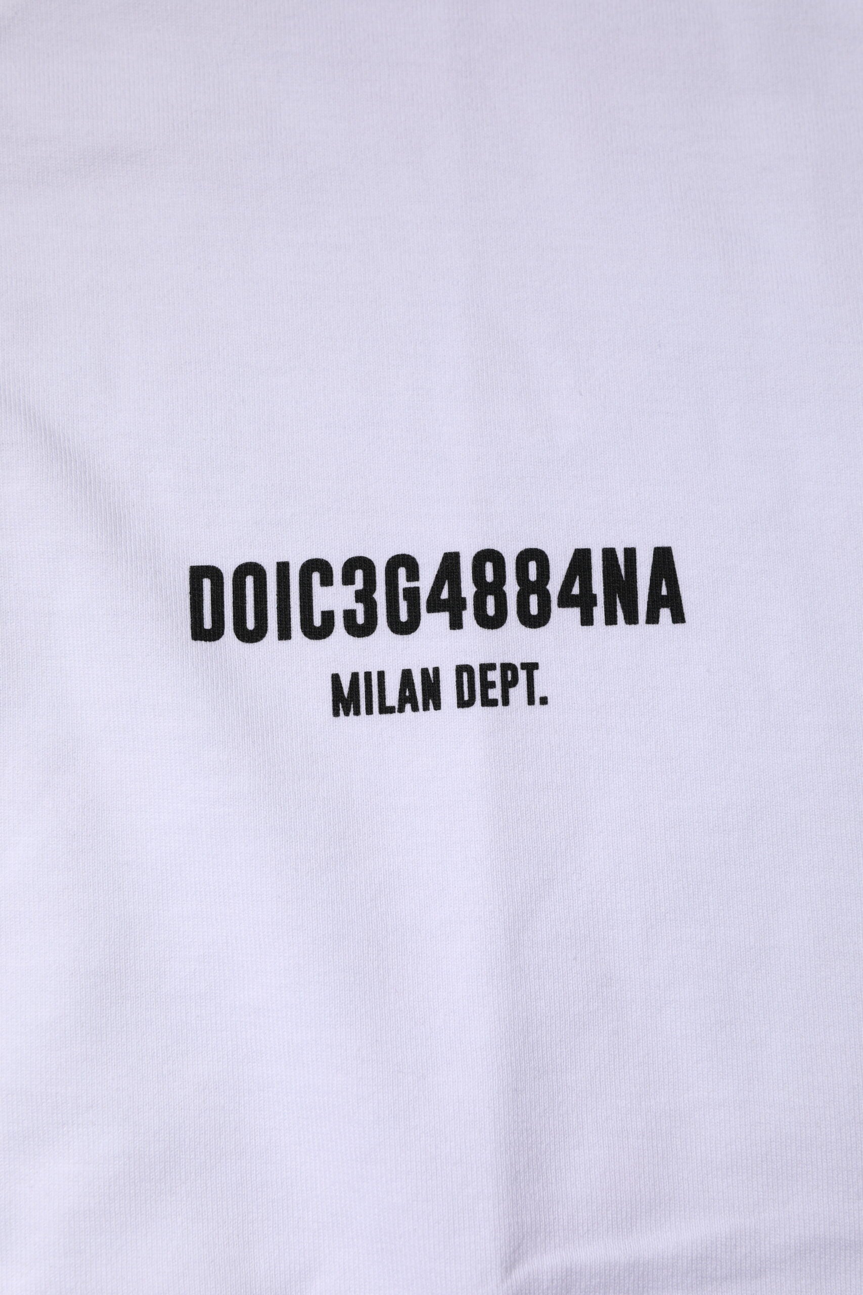 Dolce & Gabbana White Cotton Logo Print Crew Neck Men's T-shirt (Pre-Owned)