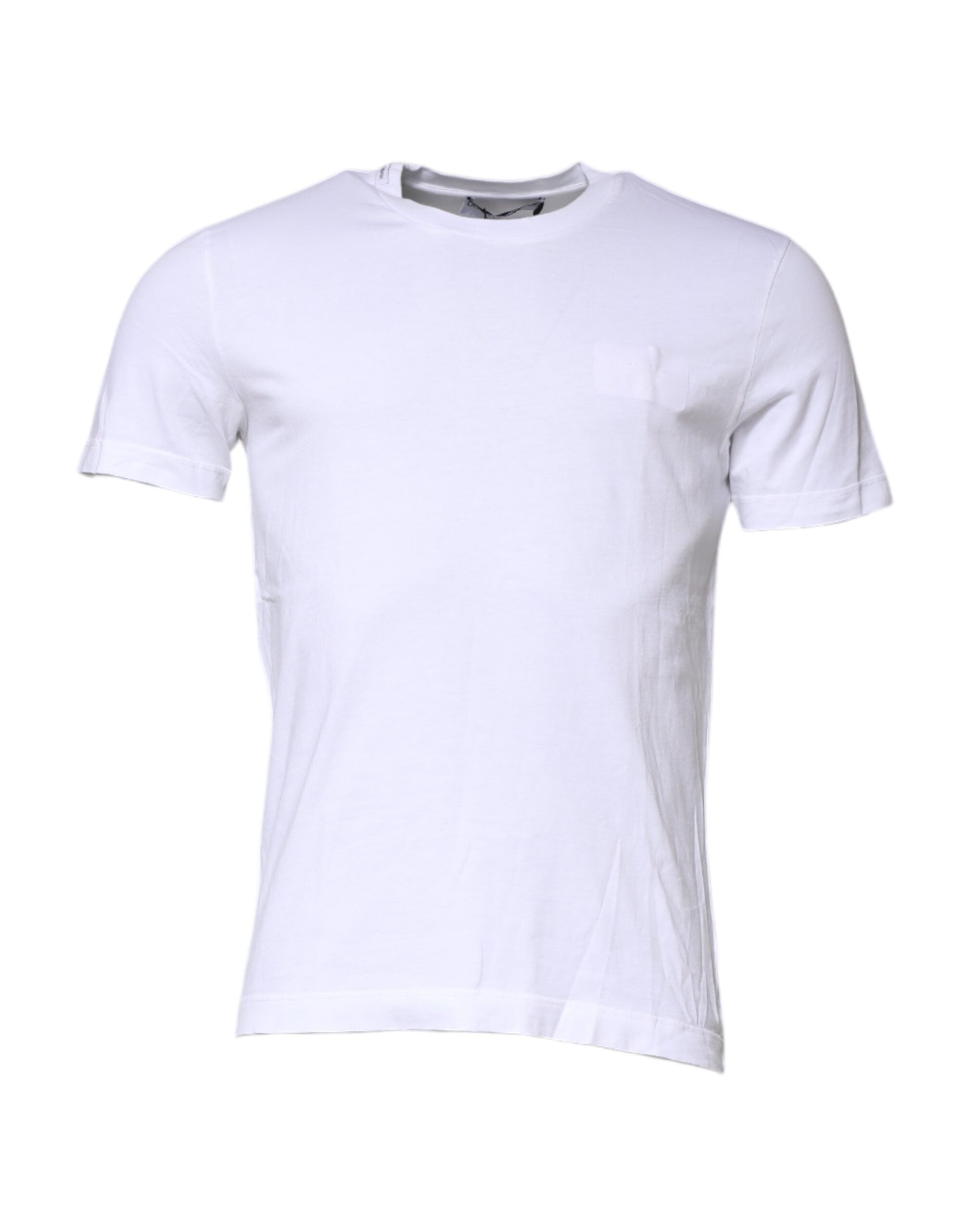 Dolce & Gabbana White Cotton Men Crew Neck Tee Men's T-shirt (Pre-Owned)
