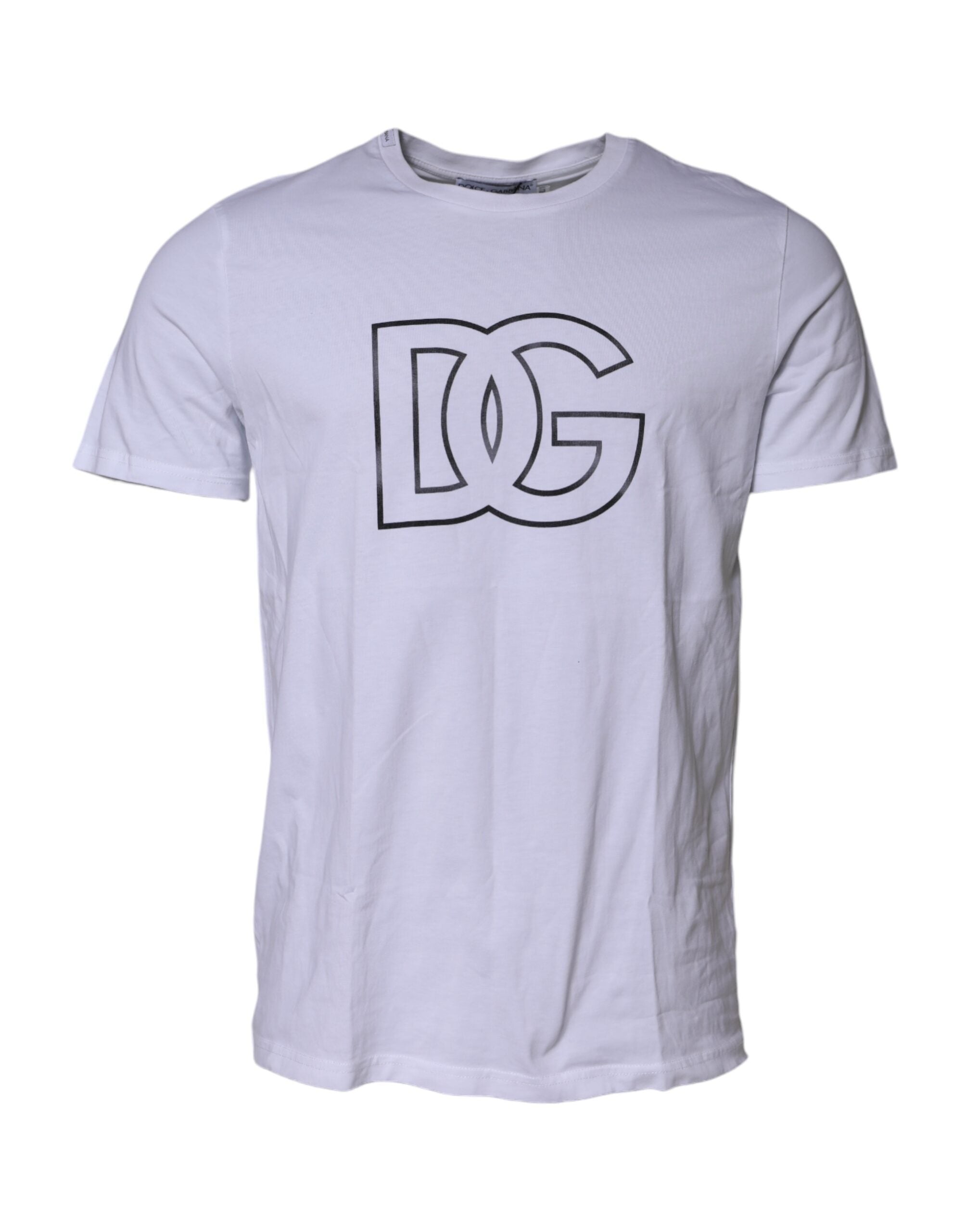 Dolce & Gabbana White DG Logo Print Short Sleeves Men's T-shirt (Pre-Owned)