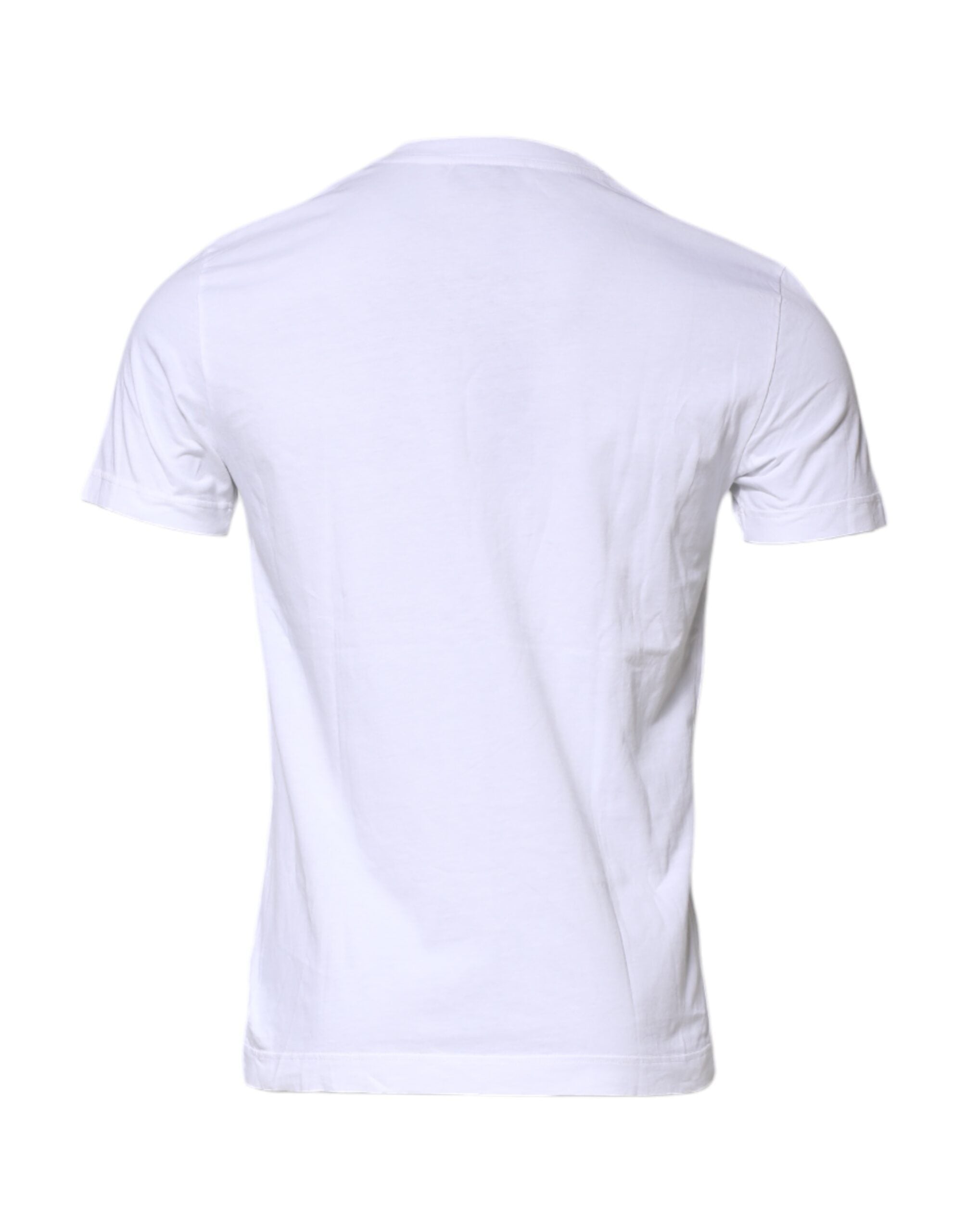 Dolce & Gabbana White Cotton Crew Neck Short Sleeves Men's T-shirt (Pre-Owned)