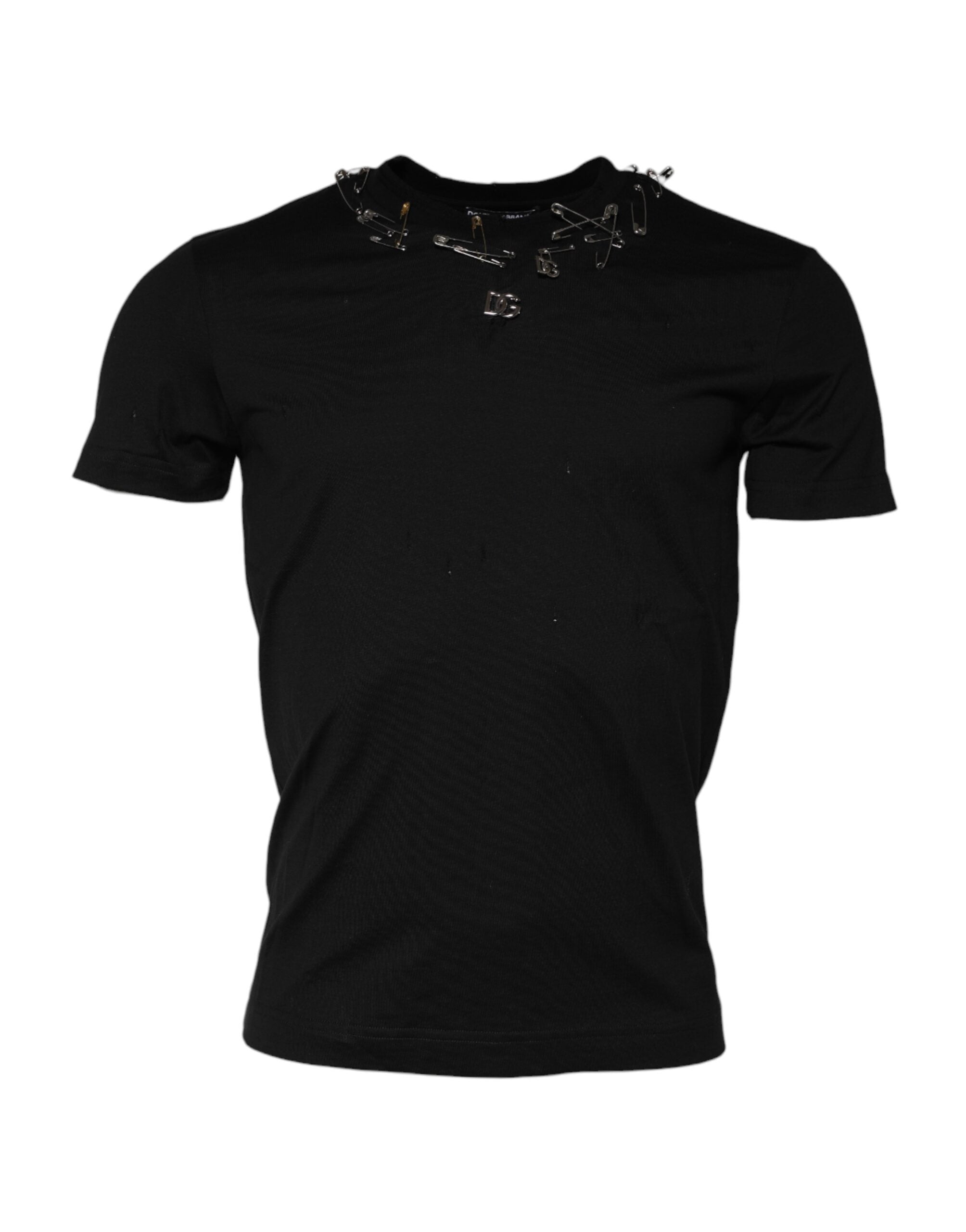 Dolce & Gabbana Black Logo Embellish Short Sleeves Men's T-shirt (Pre-Owned)