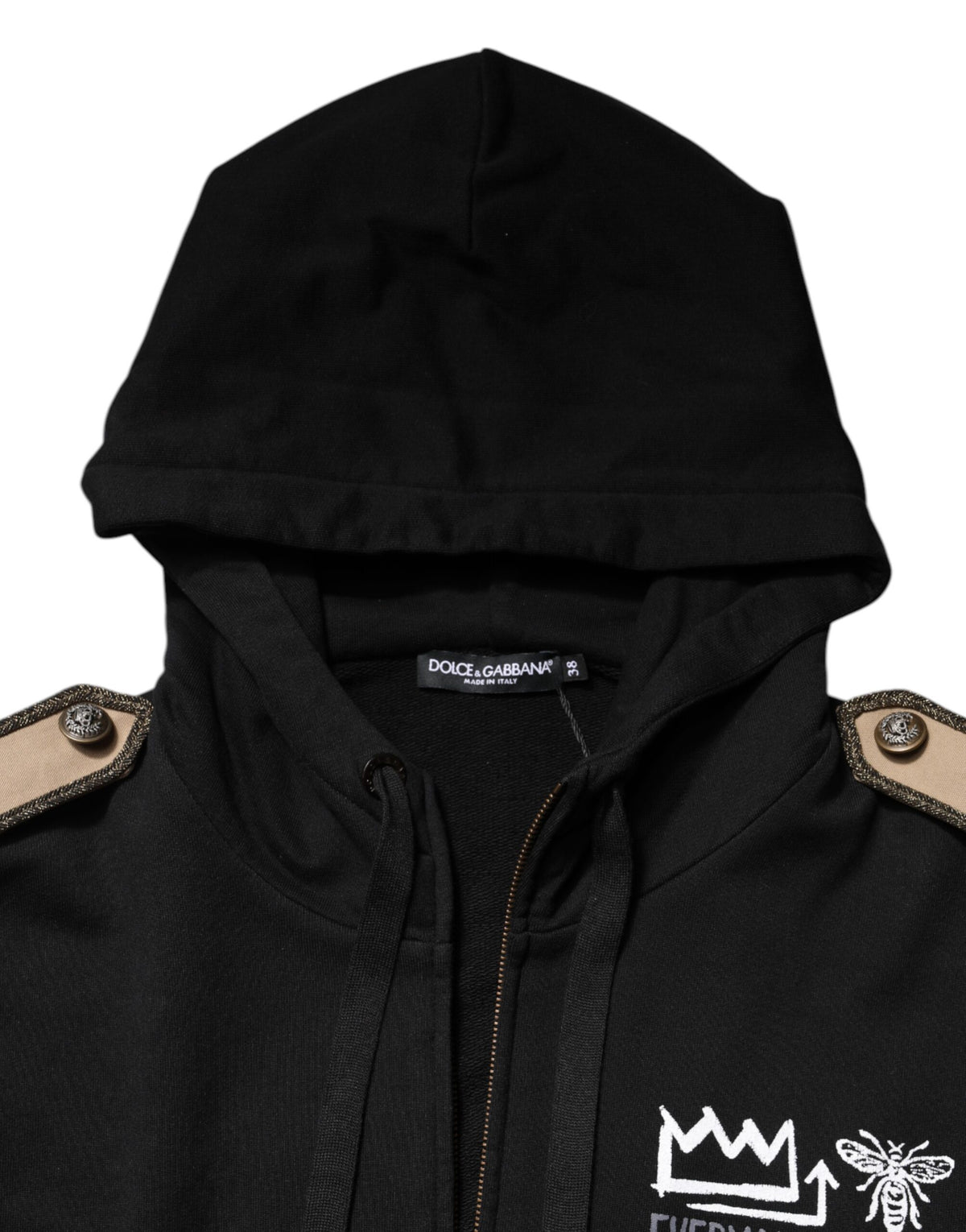 Dolce & Gabbana Black Logo Hooded Full Zip Sweatshirt Women's Jacket