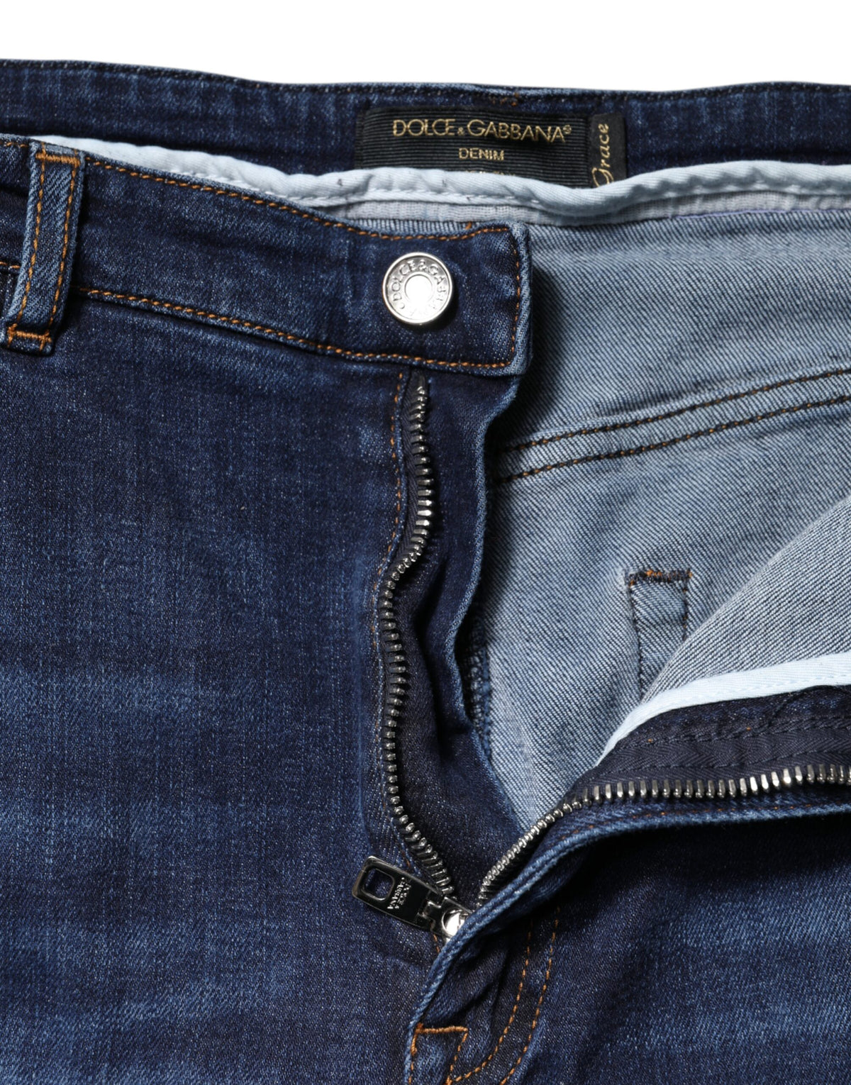 Dolce & Gabbana Blue Cotton High Waisted Cropped Denim Women's Jeans (Pre-Owned)
