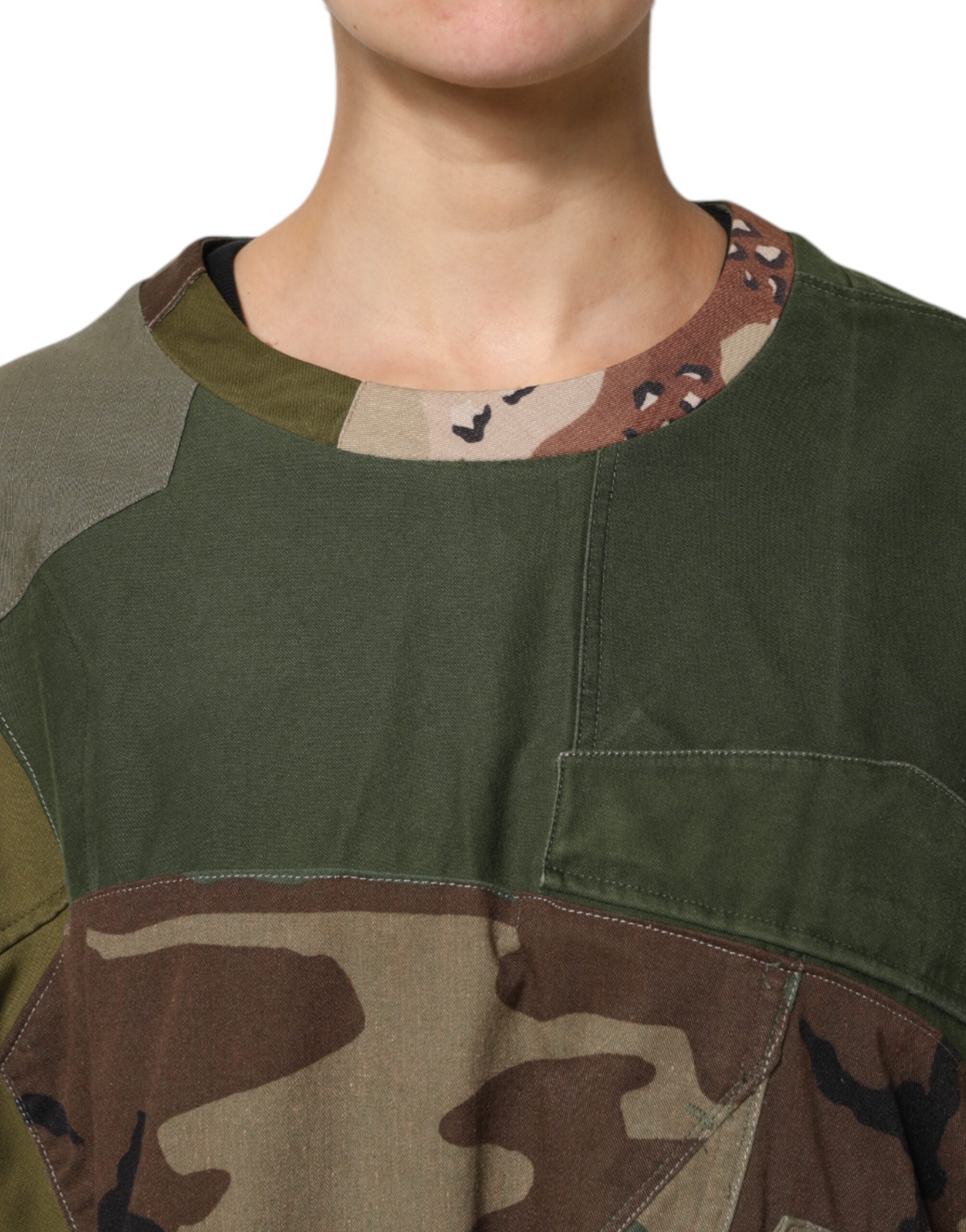 Dolce & Gabbana Multicolor Camouflage Oversized Top Women's T-shirt (Pre-Owned)